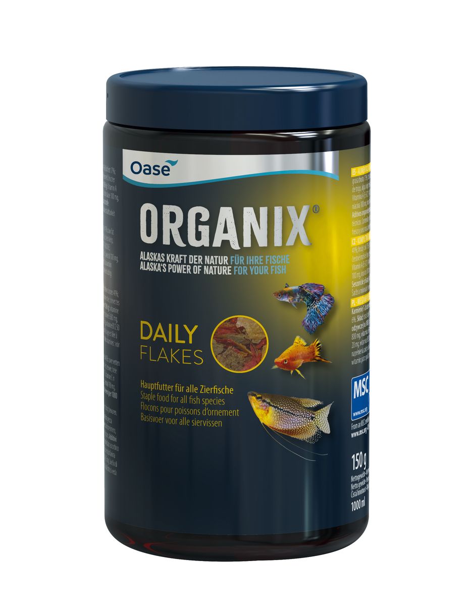 Oase ORGANIX Daily Flakes - Duurzaam Vijvervoer uit Alaska, 1000 ml - Natuurlijk & Zuiver