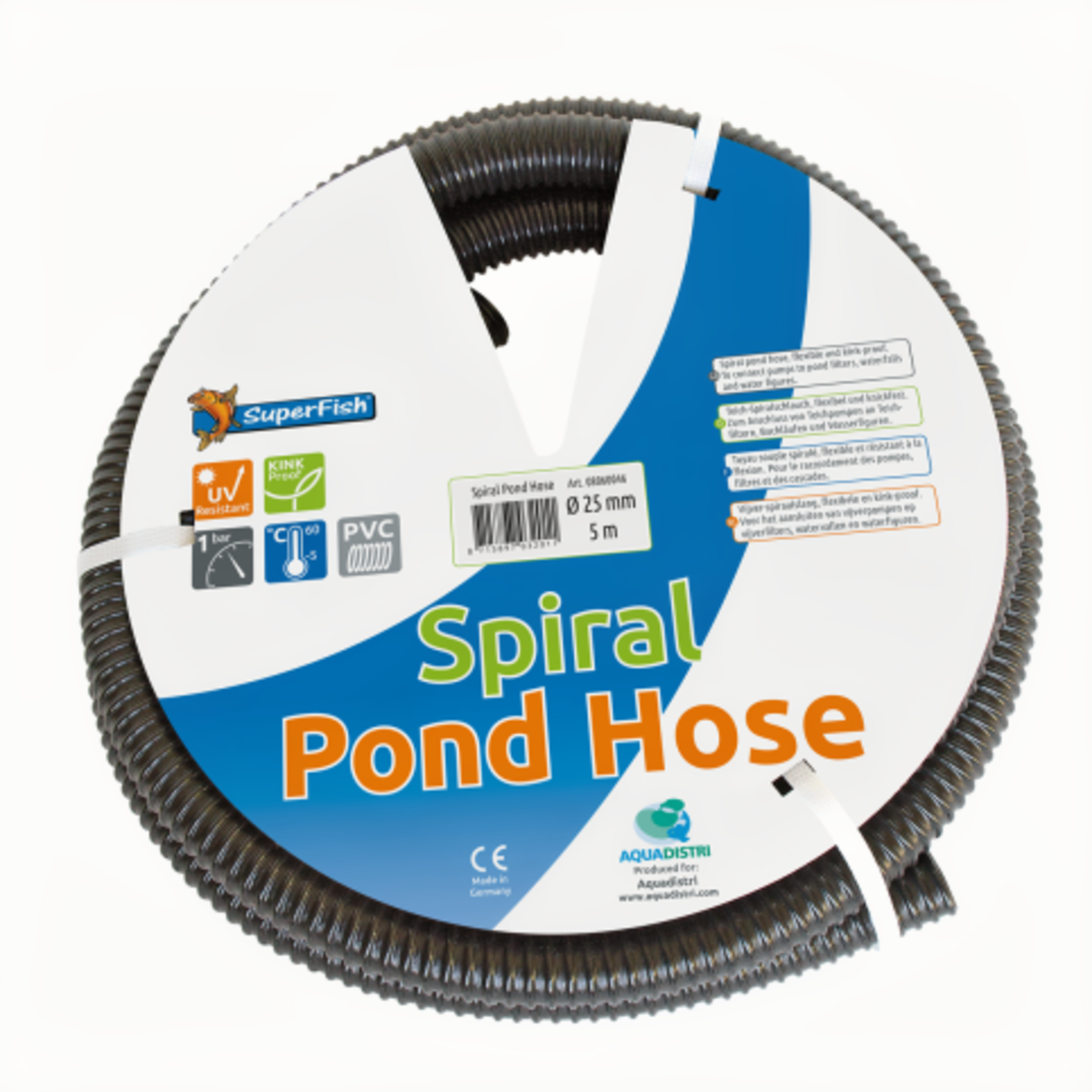 Superfish Spiraalslang Zwart - Filters - 5 m 25 Mm