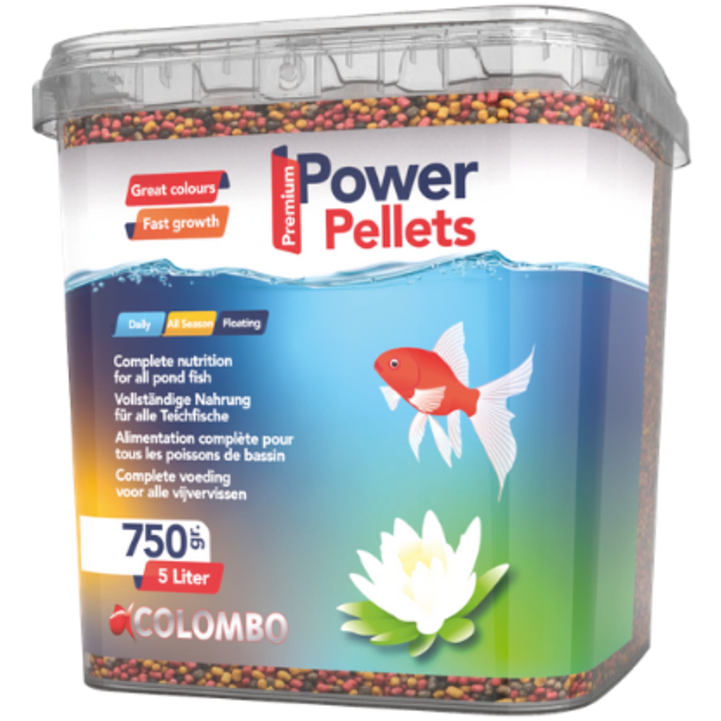 Colombo Power Pellet 5L - Complete Drijvende Vijvervoer met Kleurversterkers Spirulina&Paprika afbeelding