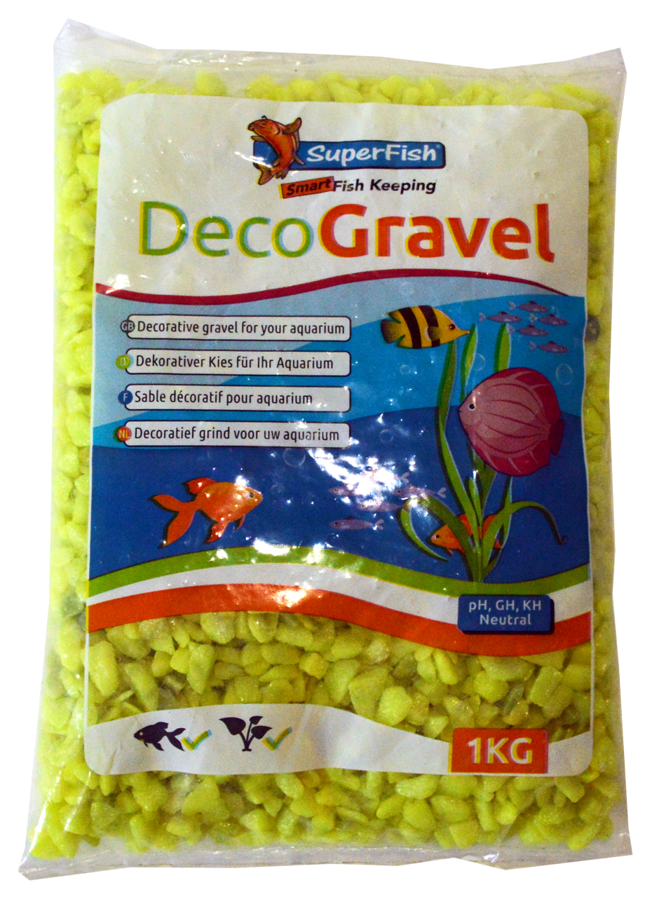 Superfish Deco Grind Neon Geel 1kg - Veilige, Opvallende Aquarium Bodembedekking afbeelding