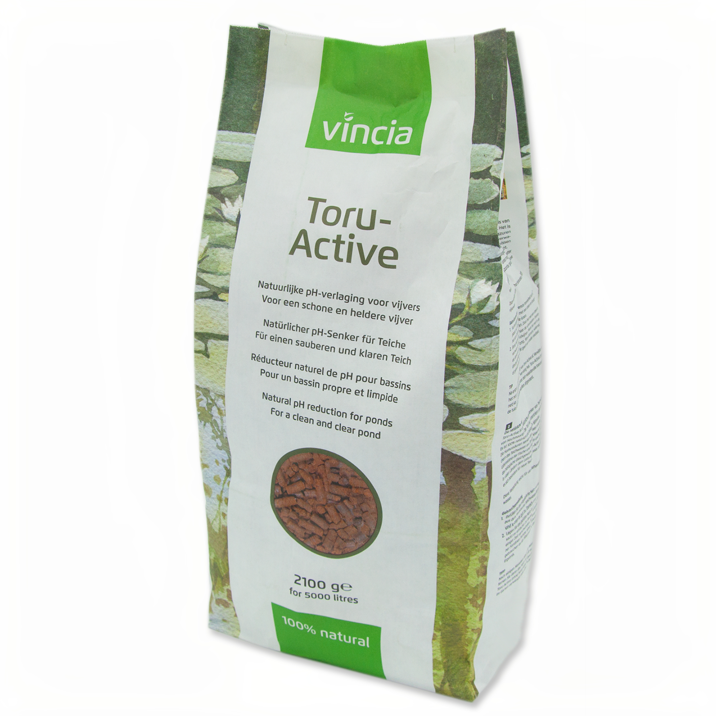 Vincia Toru-Active Pellets 2100g - Natuurlijke PH-Verlager voor Stabiele Vijver Balans afbeelding