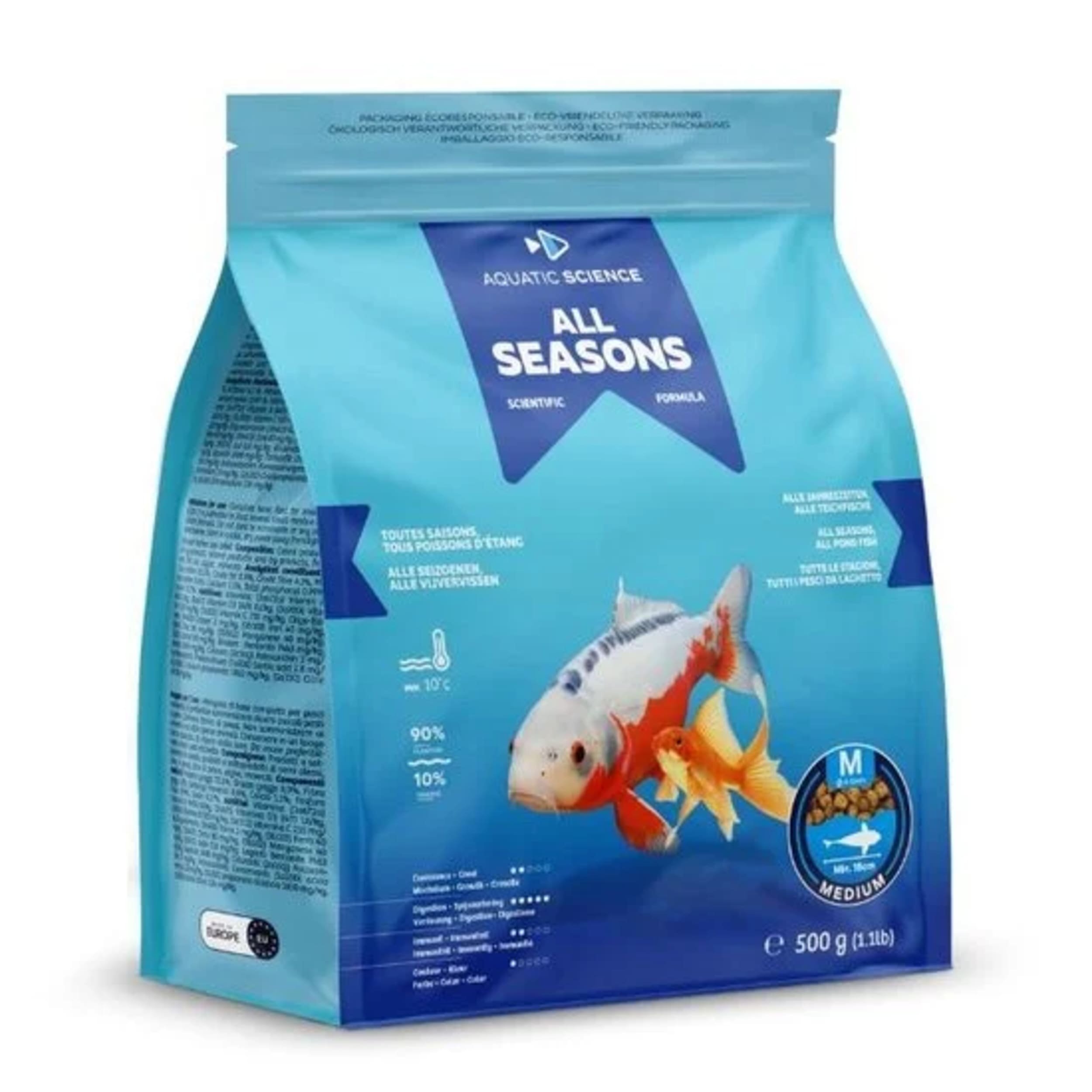 Aquatic Science All Seasons Medium 0,5kg - Compleet Vijvervisvoer voor Groei & Weerstand