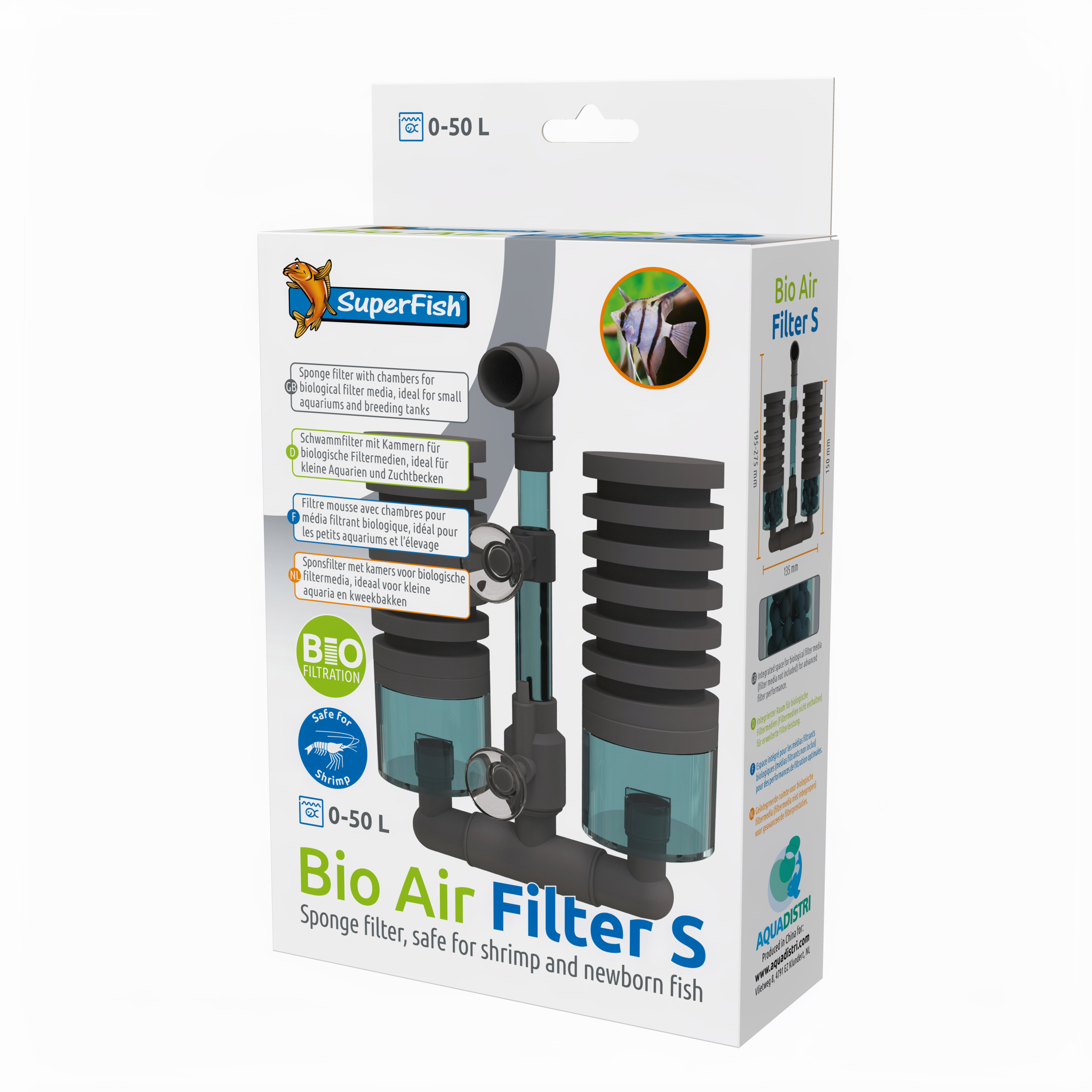 Superfish Bio Air Filter S - Compacte & Stille Aquariumfilter voor Kleinere Bakken afbeelding