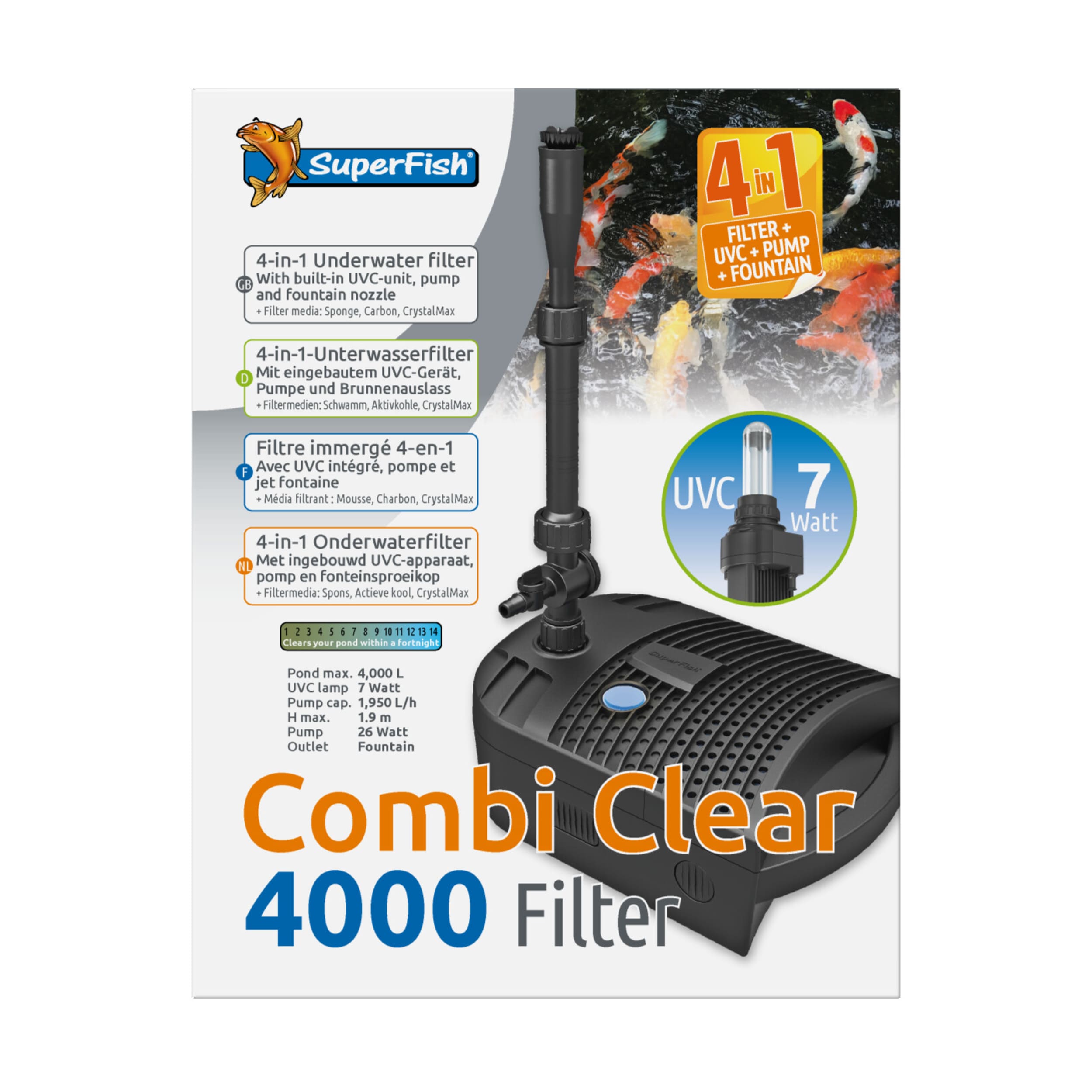 Combi Clear 4000 - Vijverfilter Advertentie, Poster, Elektronica, Elektrisch apparaat, Microfoon