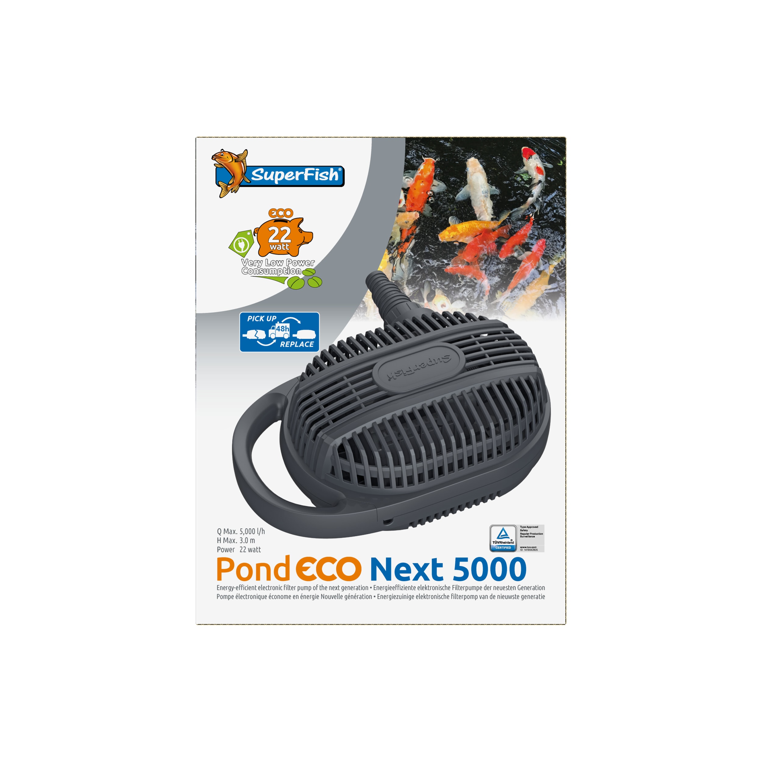 Superfish Pond Eco Next 5000-22w Vijverpomp - Energiezuinig 22W, 5000 L/h Capaciteit afbeelding