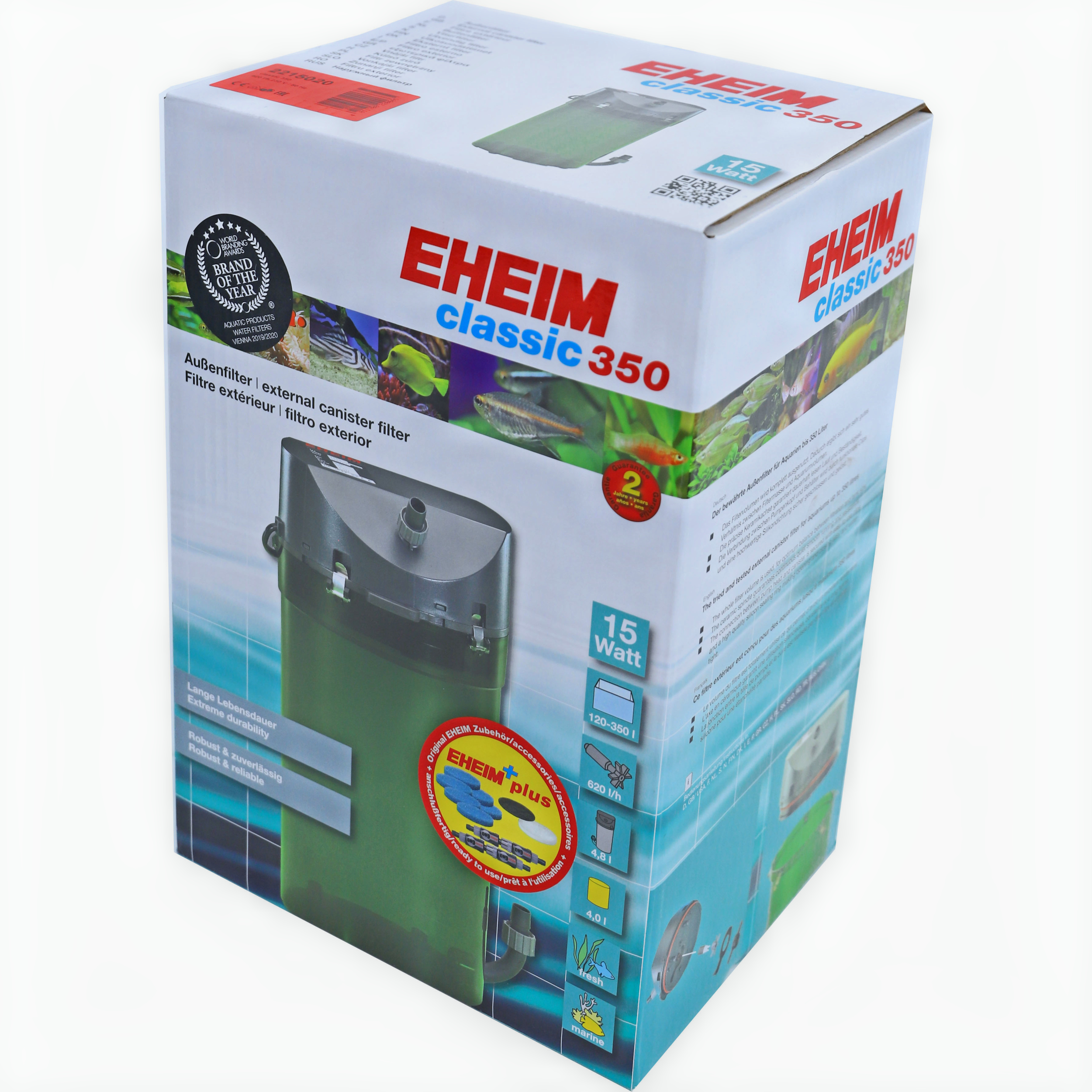 Eheim classic 350 buitenfilter met filtermassa