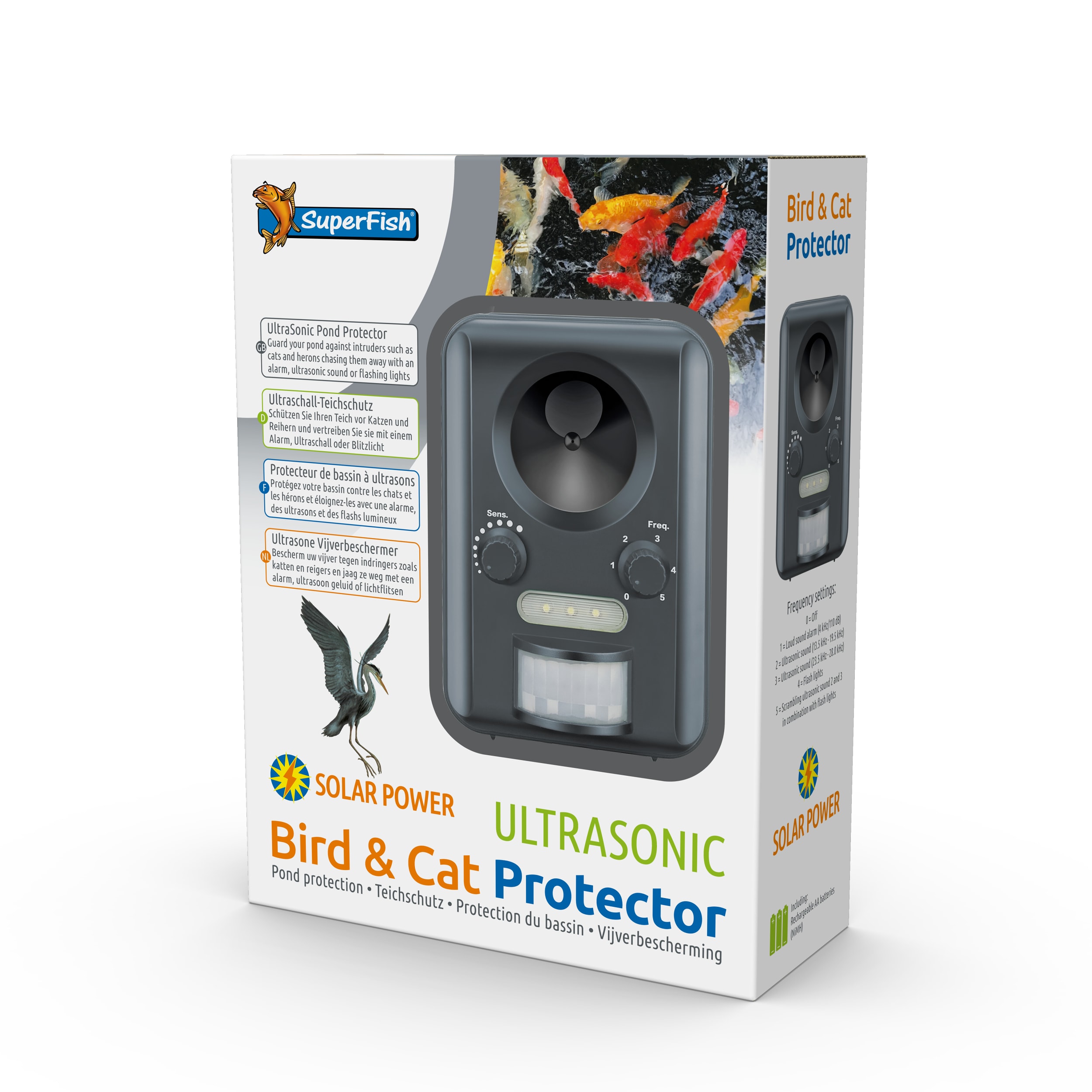 Superfish Ultrasoon Bird&Cat Protector - Eco-vriendelijke Vijverbescherming op Zonne-Energie (USB-Oplaadbaar) afbeelding