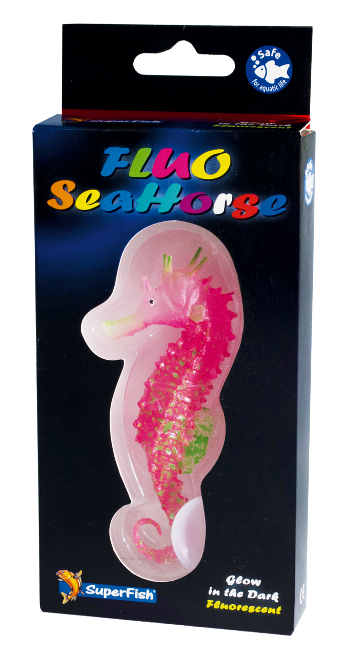 Superfish Fluo Seahorse Rood - Fluorescerend Aquarium Ornament met Energiezuinige LED Verlichting afbeelding