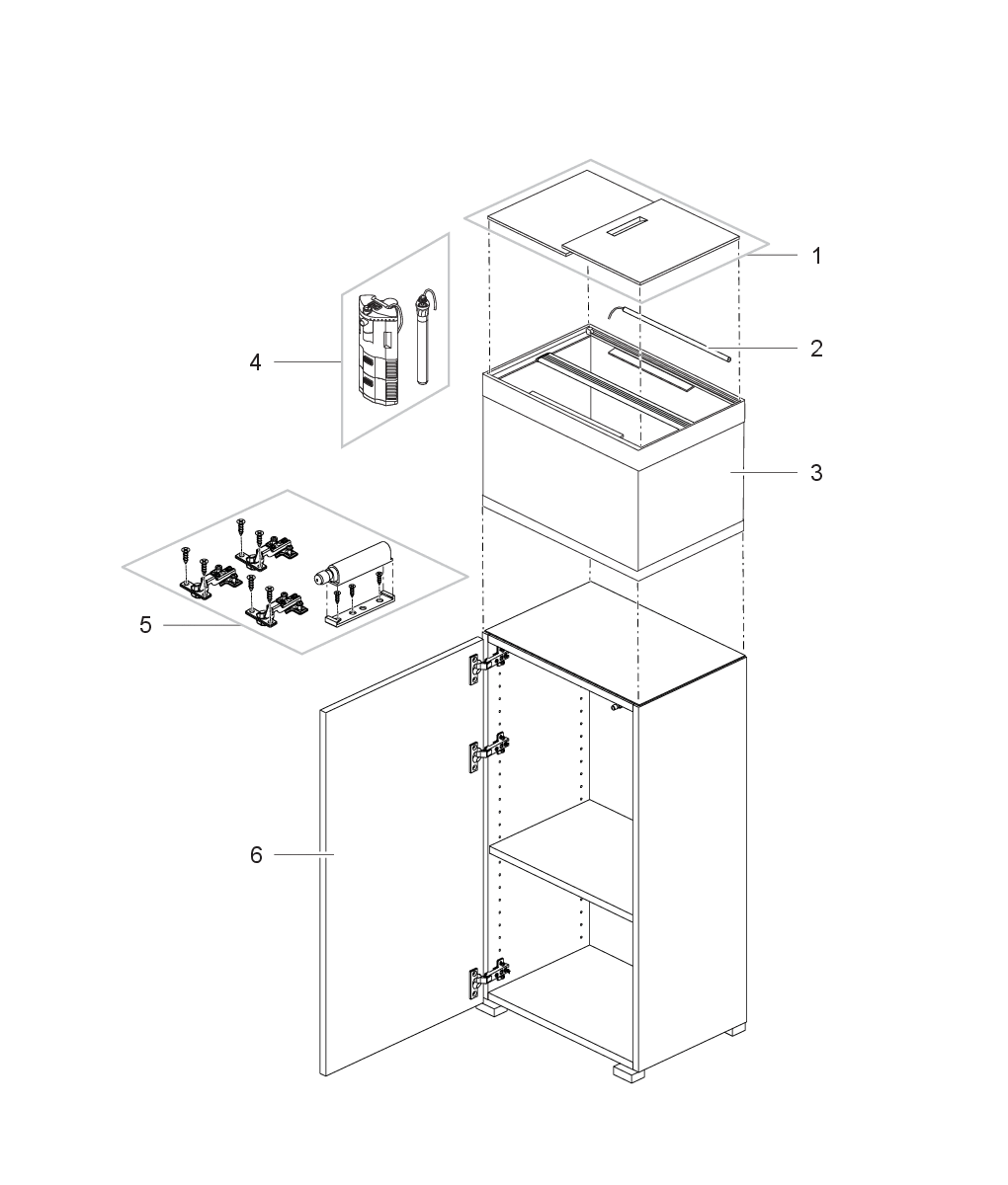 Oase StyleLine 85 Scharnierset - Duurzame, Eenvoudig te Monteren Scharnieren voor Aquarium