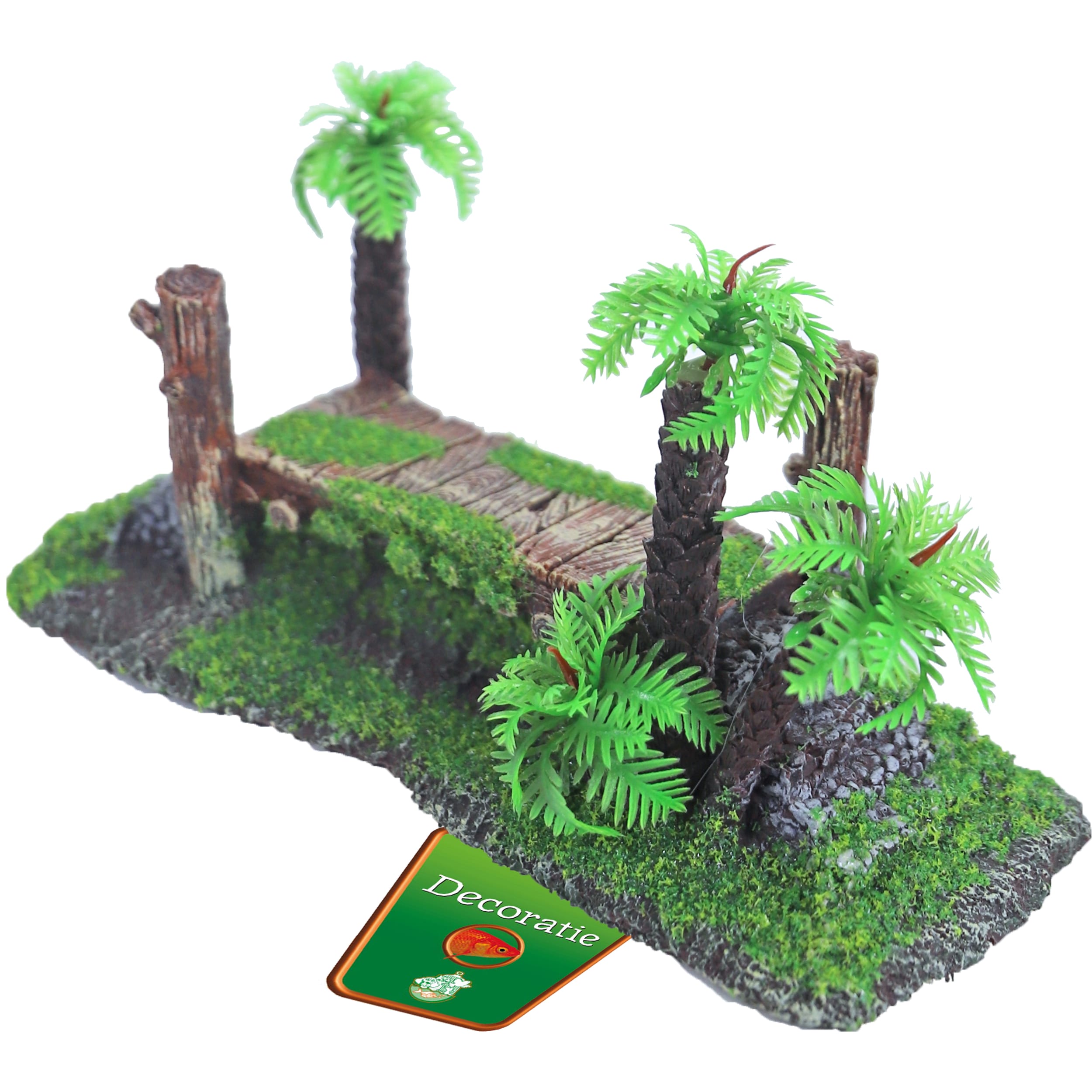 Ornament Steiger Met Mos En Bomen 20 Cm