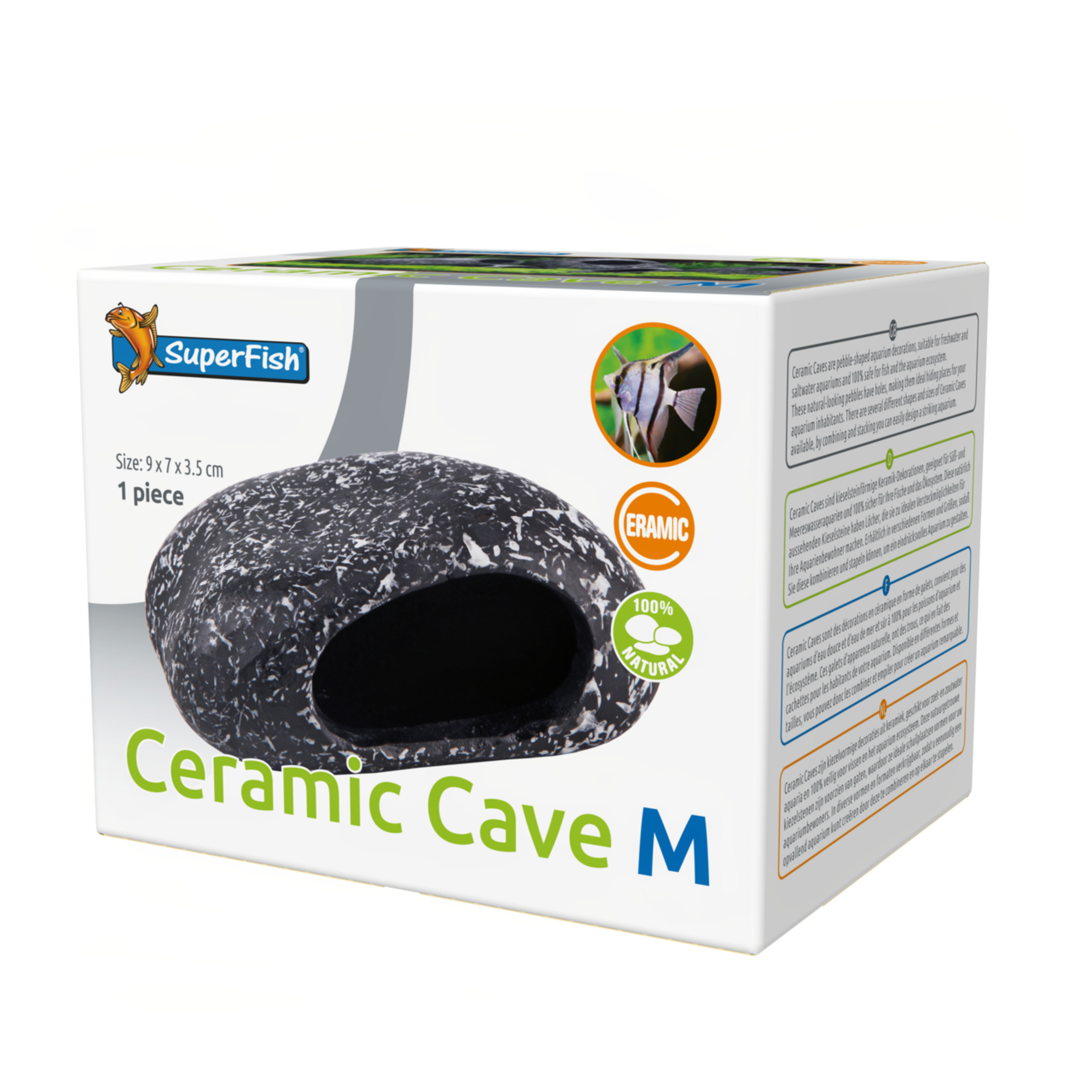 Superfish Ceramic Cave M - Keramische Schuilplaats voor Aquarium, Natuurlijk Ontwerp afbeelding