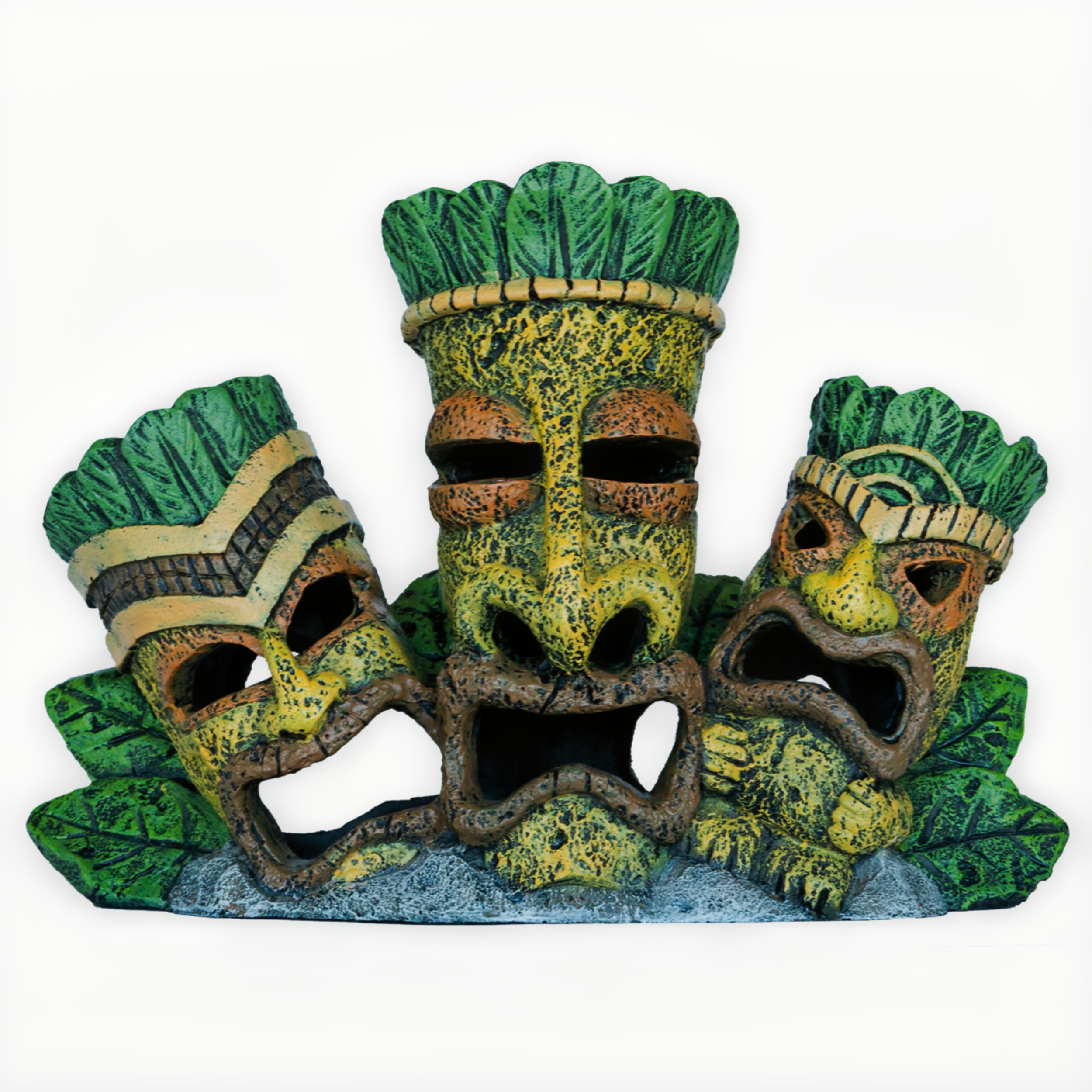 Superfish Deco Tiki Triple Brown - Handgeschilderde Milieuvriendelijke Aquariumdecoratie afbeelding