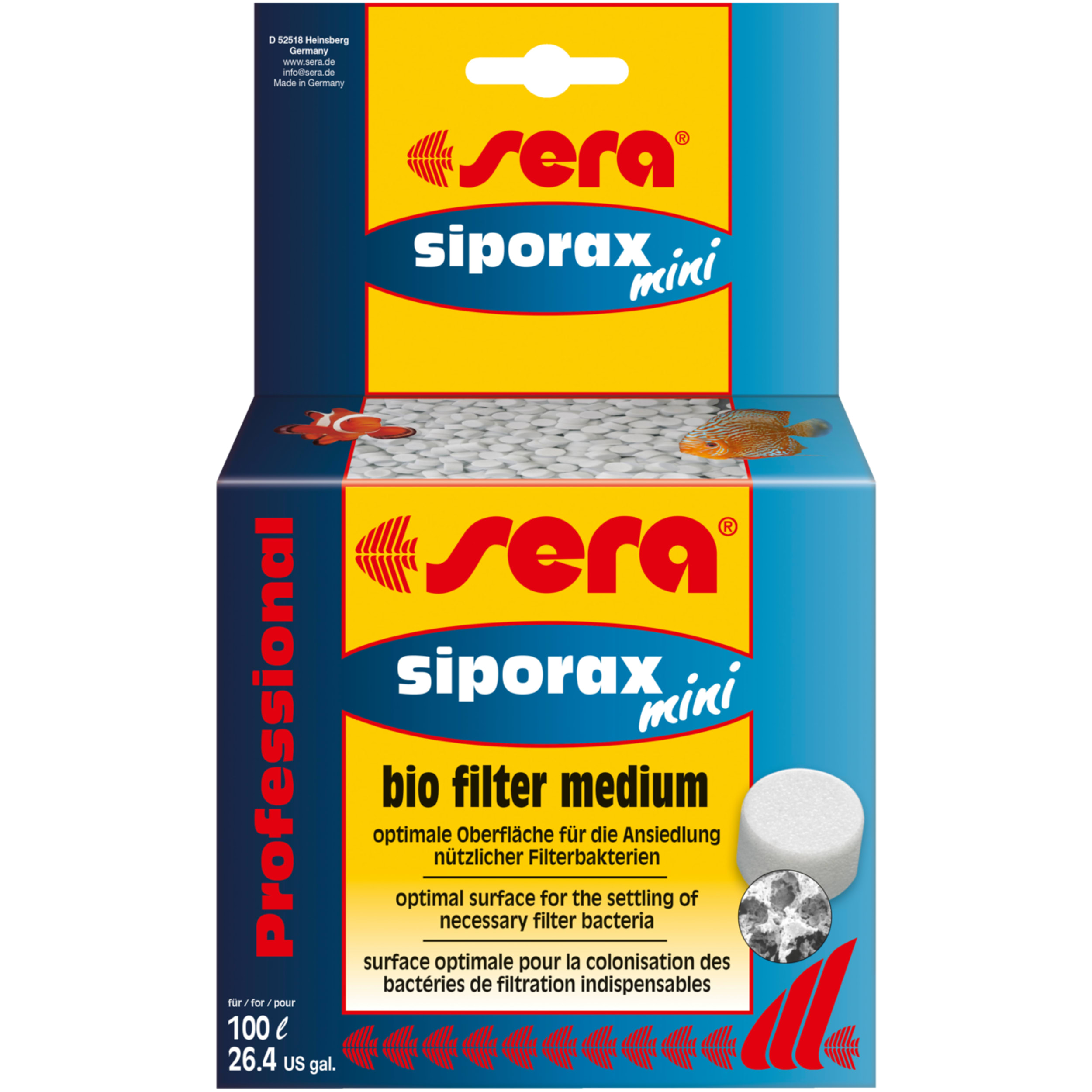 Sera Siporax Mini Professional 130gr - Biologische Filter voor Aquaria tot 100L afbeelding