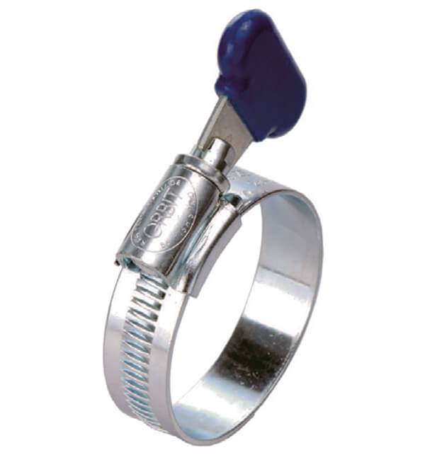 RVS slangklem met vleugelmoer 13 - 16 mm