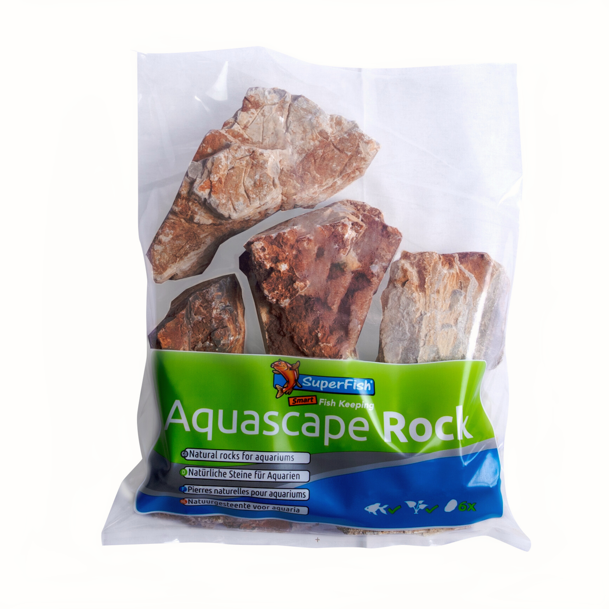 Superfish Aquascape Layered Rock 5Kg - Natuurlijke, Esthetische Aquarium Rotsen afbeelding
