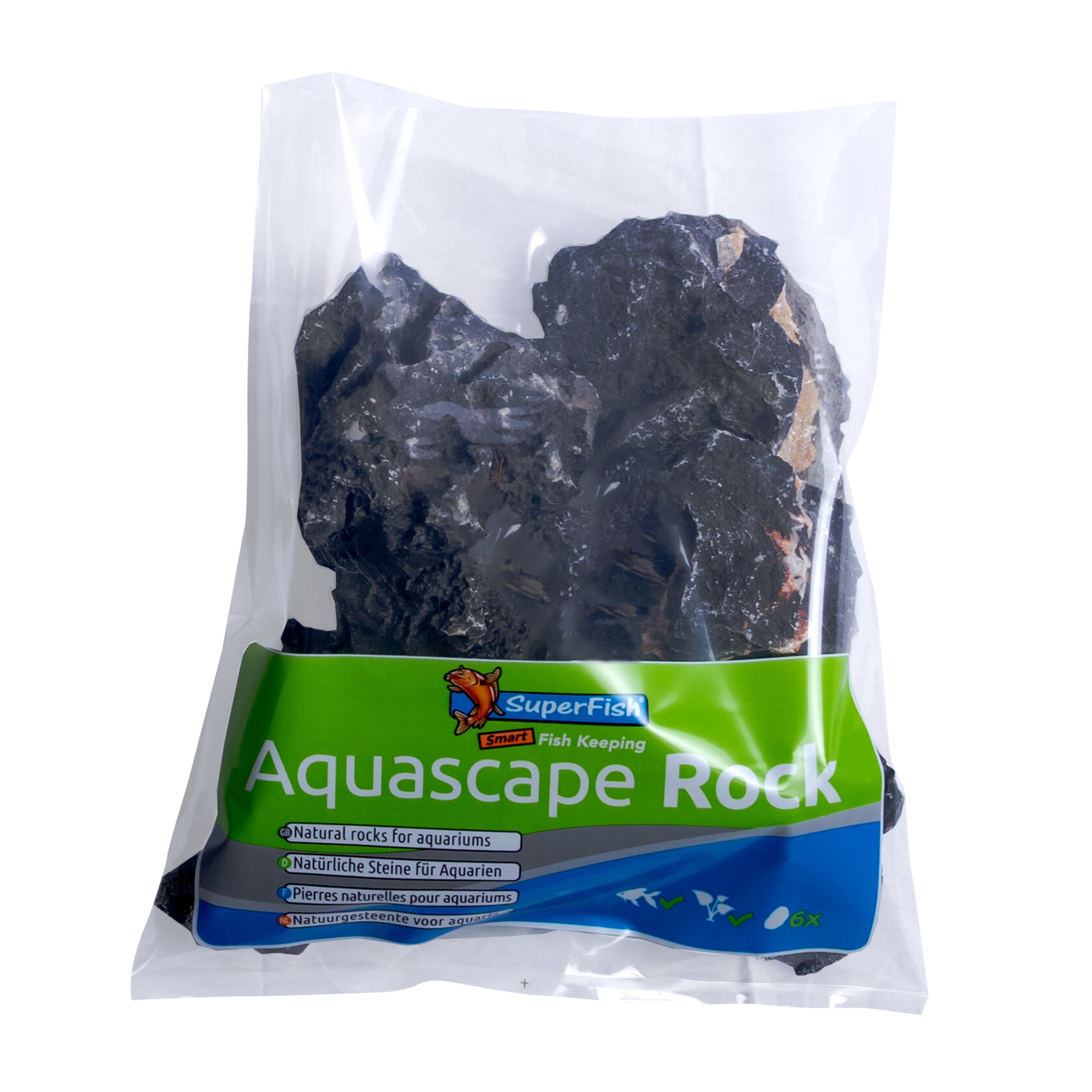 Superfish Aquascape Zwart Rock 5kg - Diepzwarte Steen voor Aquariumverharding afbeelding