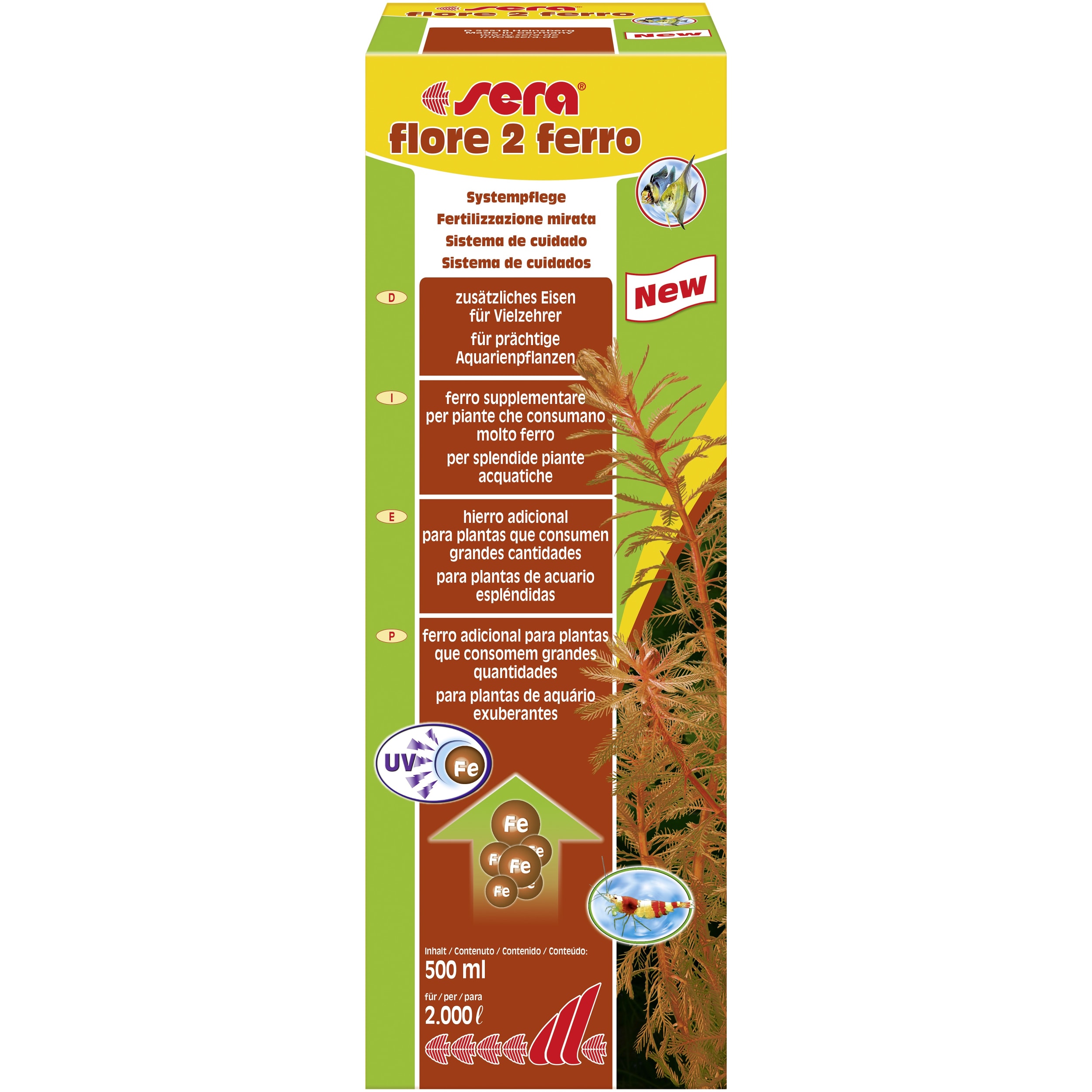 Sera Flore 2 Ferro 500ml - Gechelateerd IJzer voor Stevige Aquariumplanten Groei & Kleur afbeelding