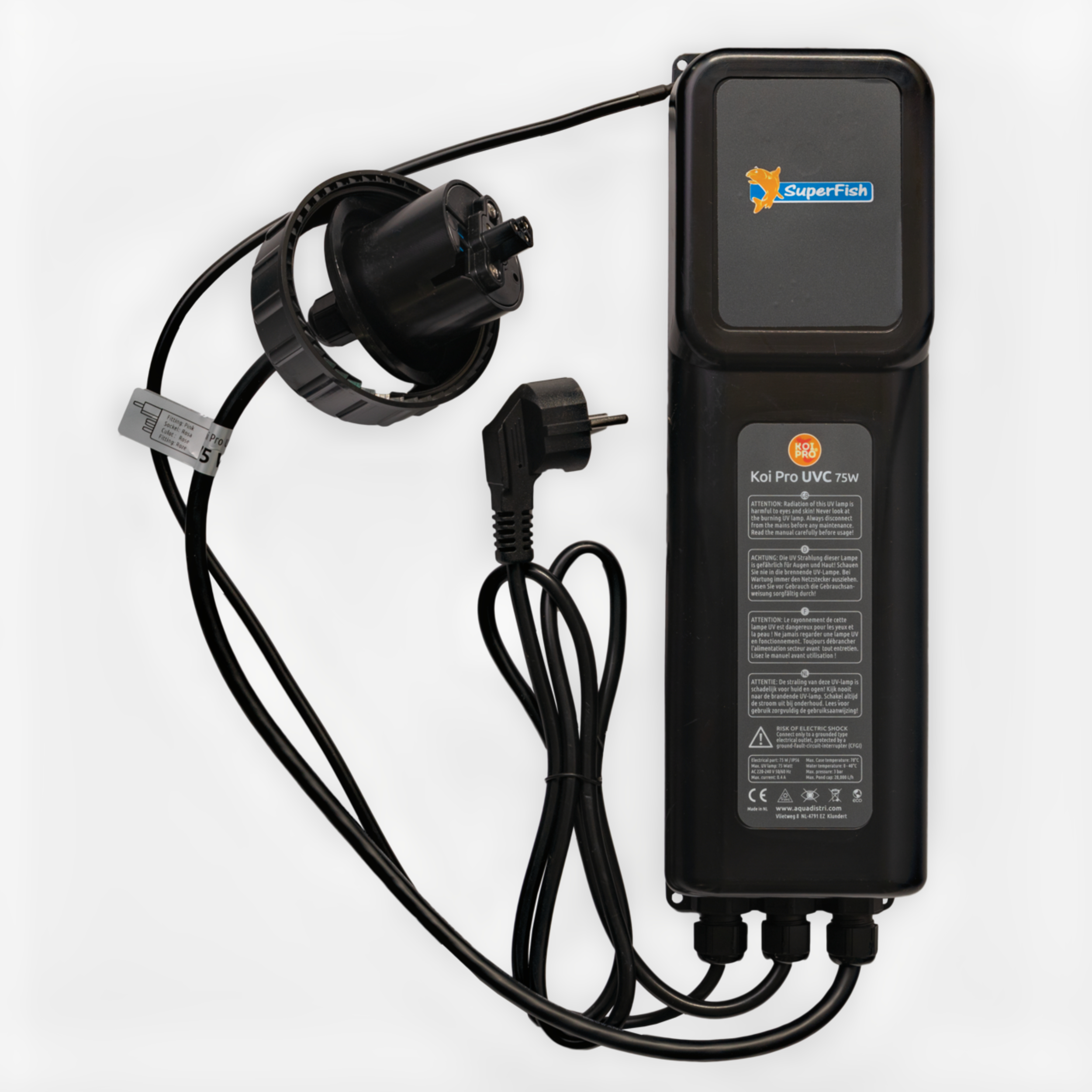 KoiPro RVS UV-C Waterzuiveraar Trafo T5 75W - Voor Vijvers tot 75k Liter 2019 afbeelding