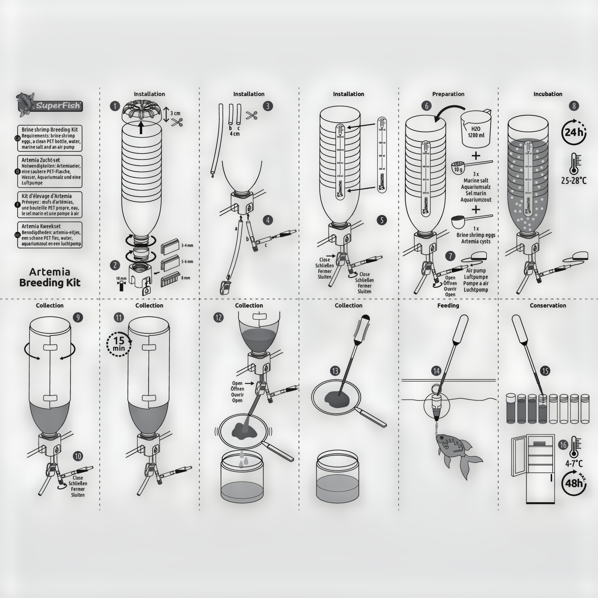 Superfish Artemia Kweekset - Levend Visvoer Gemakkelijk Kweken - Complete Set afbeelding