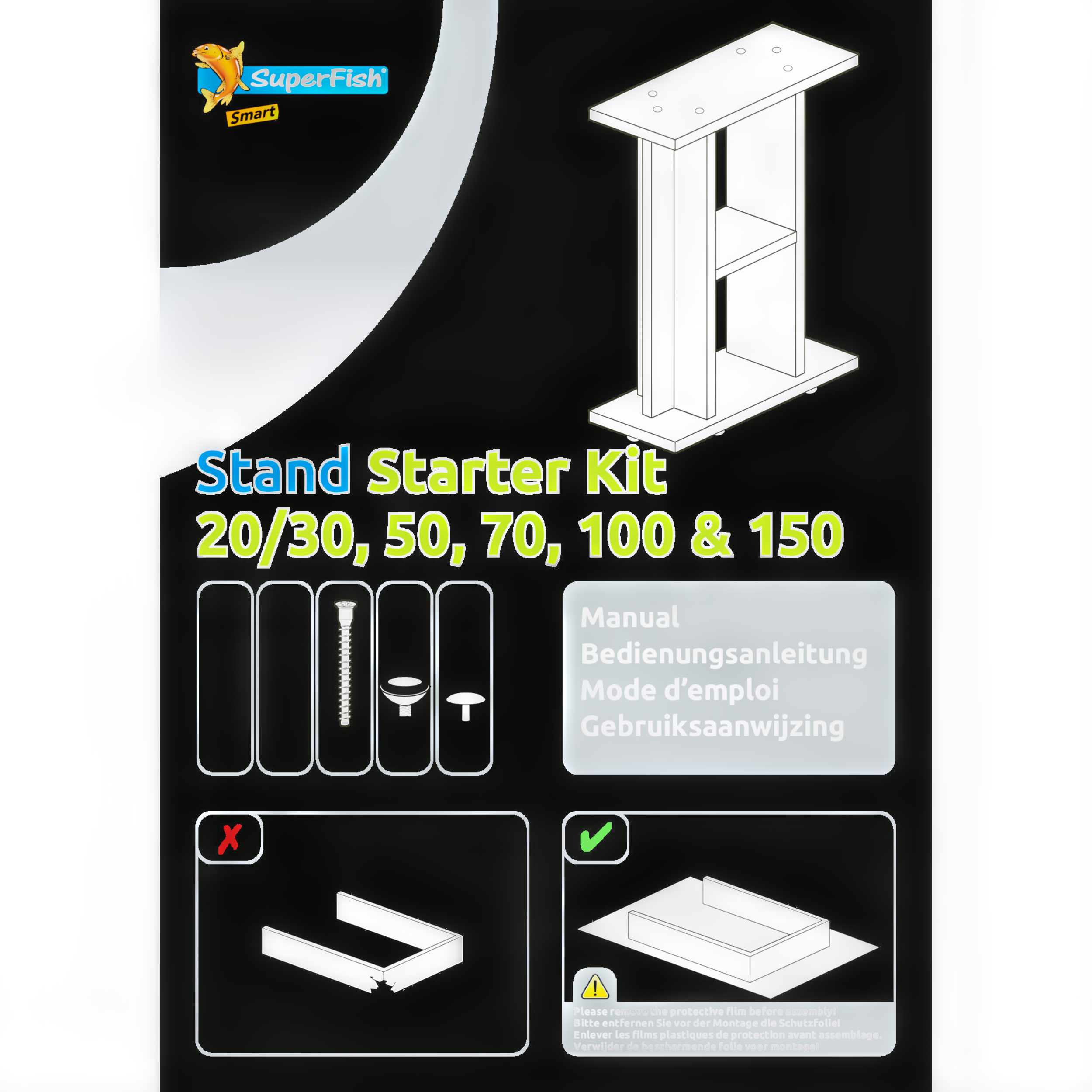 Superfish Meubel Start 70 Zwart - Duurzaam Aquarium Onderstel tot 70L, Modern Design afbeelding