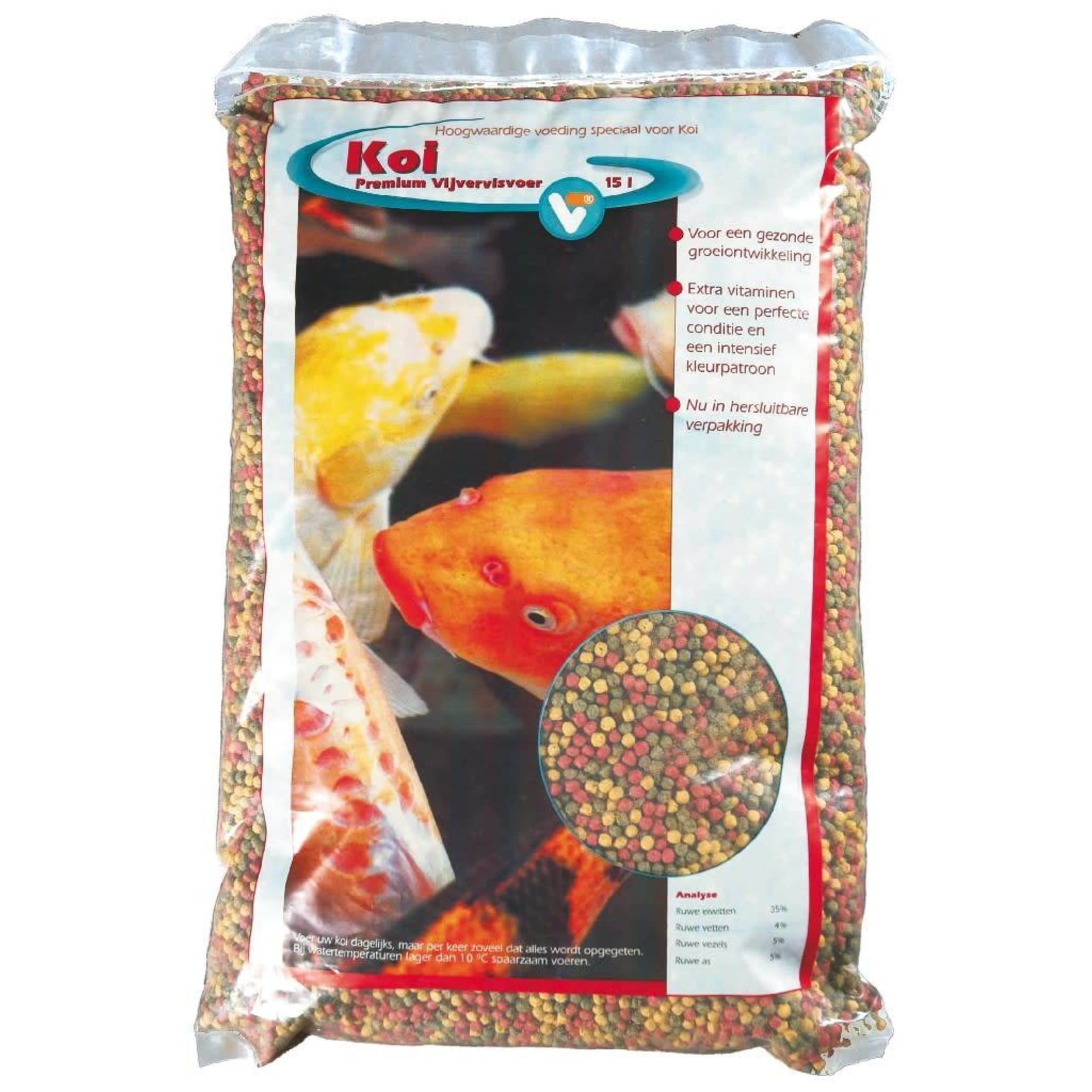 VT Koi Pellets Premium Compleet Koivoer - Bevordert Groei & Kleur - 15L Emmer afbeelding