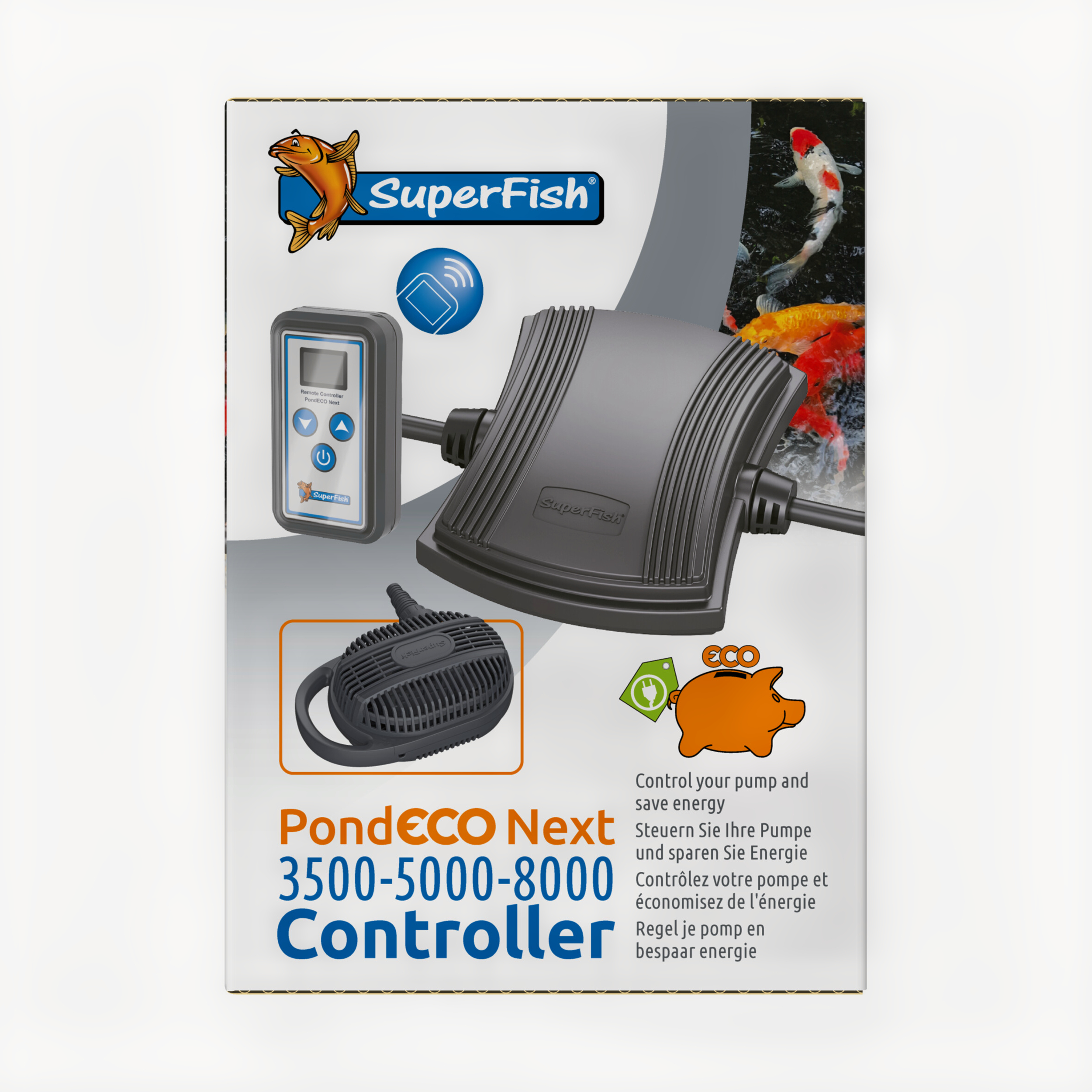 Superfish Pond Eco Next 3500/5000/8000 - Energie-Efficiënte Vijvercontroller met Afstandsbediening afbeelding