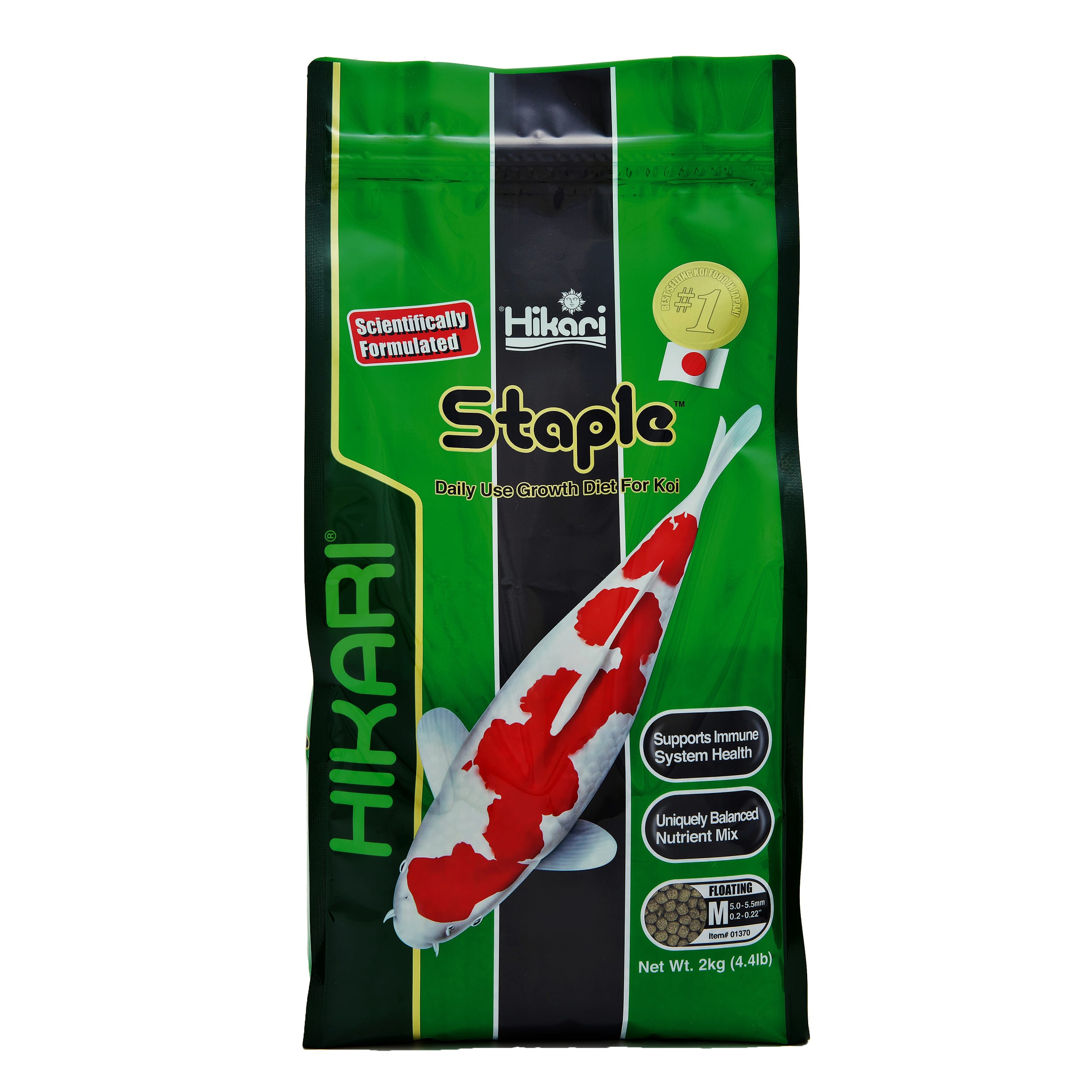 Hikari Staple Medium 2Kg - Premium Koi & Vijver Visvoer, Drijvende Korrel, Japanse Kwaliteit afbeelding