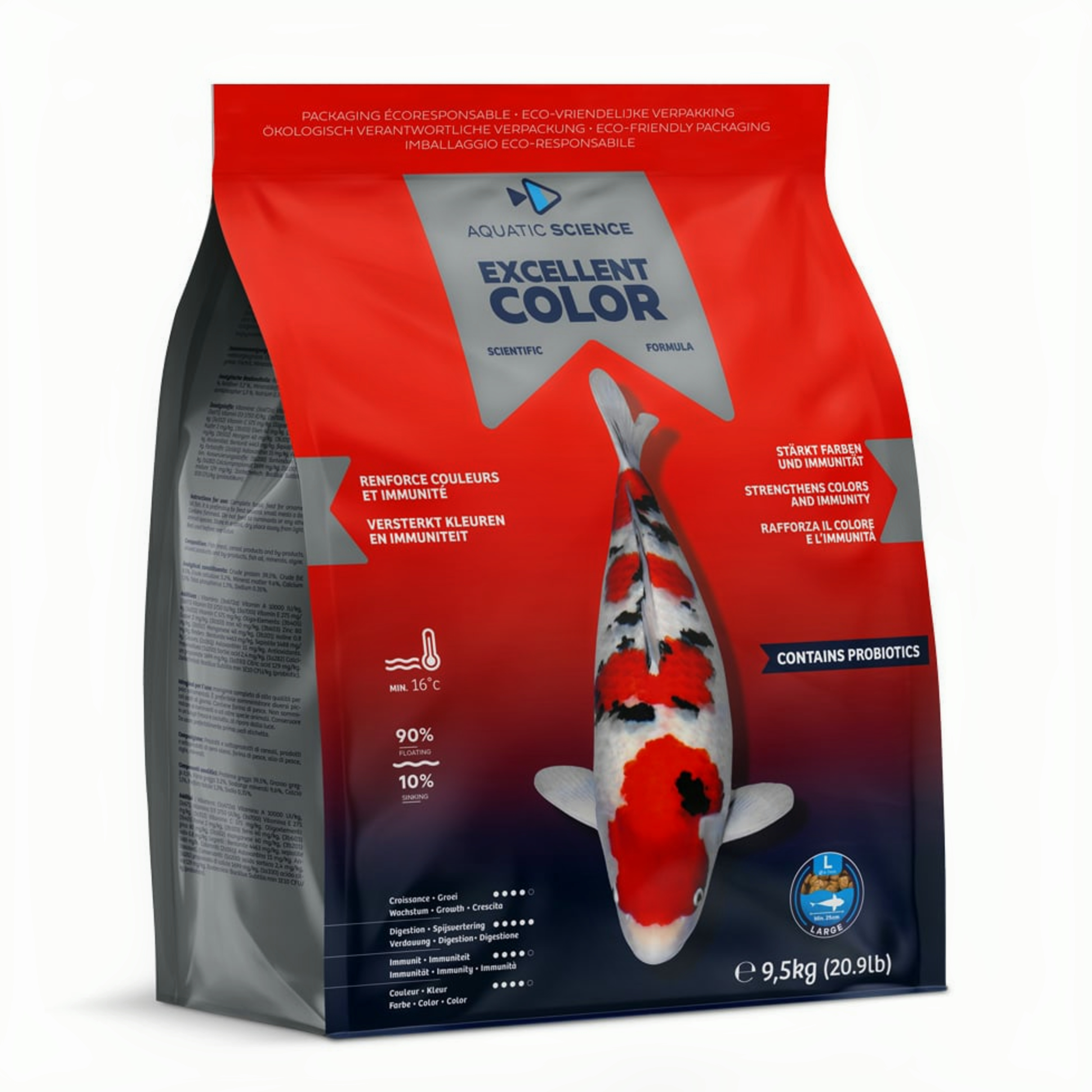 Aquatic Science Excellent Color Large 9,5kg - Kleurversterkend Voer voor Koi & Vijvervissen