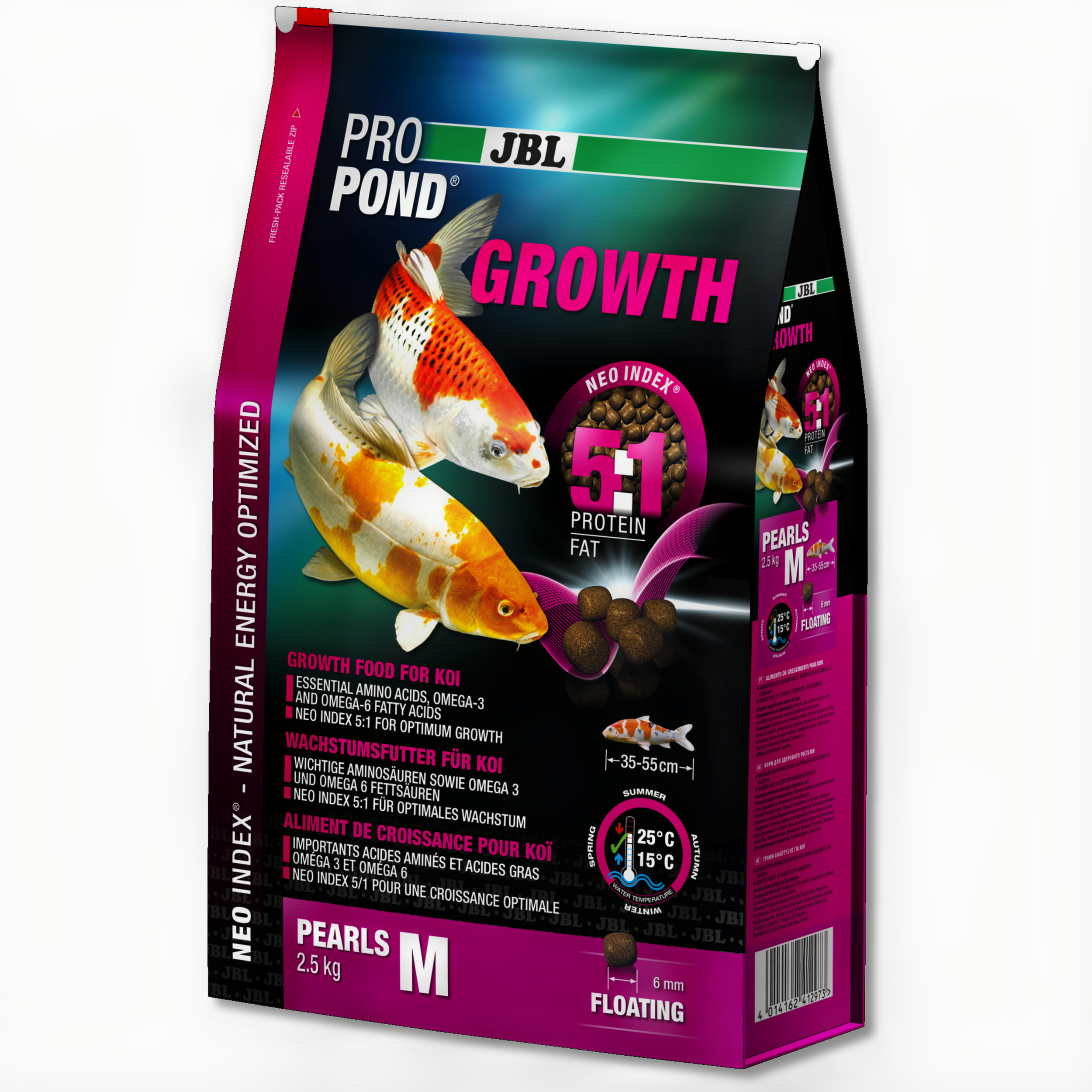 JBL Propond Growth M Visvoer 2,5kg - Gezonde Groei Voor Middelgrote Vijvervissen 35-55 cm afbeelding