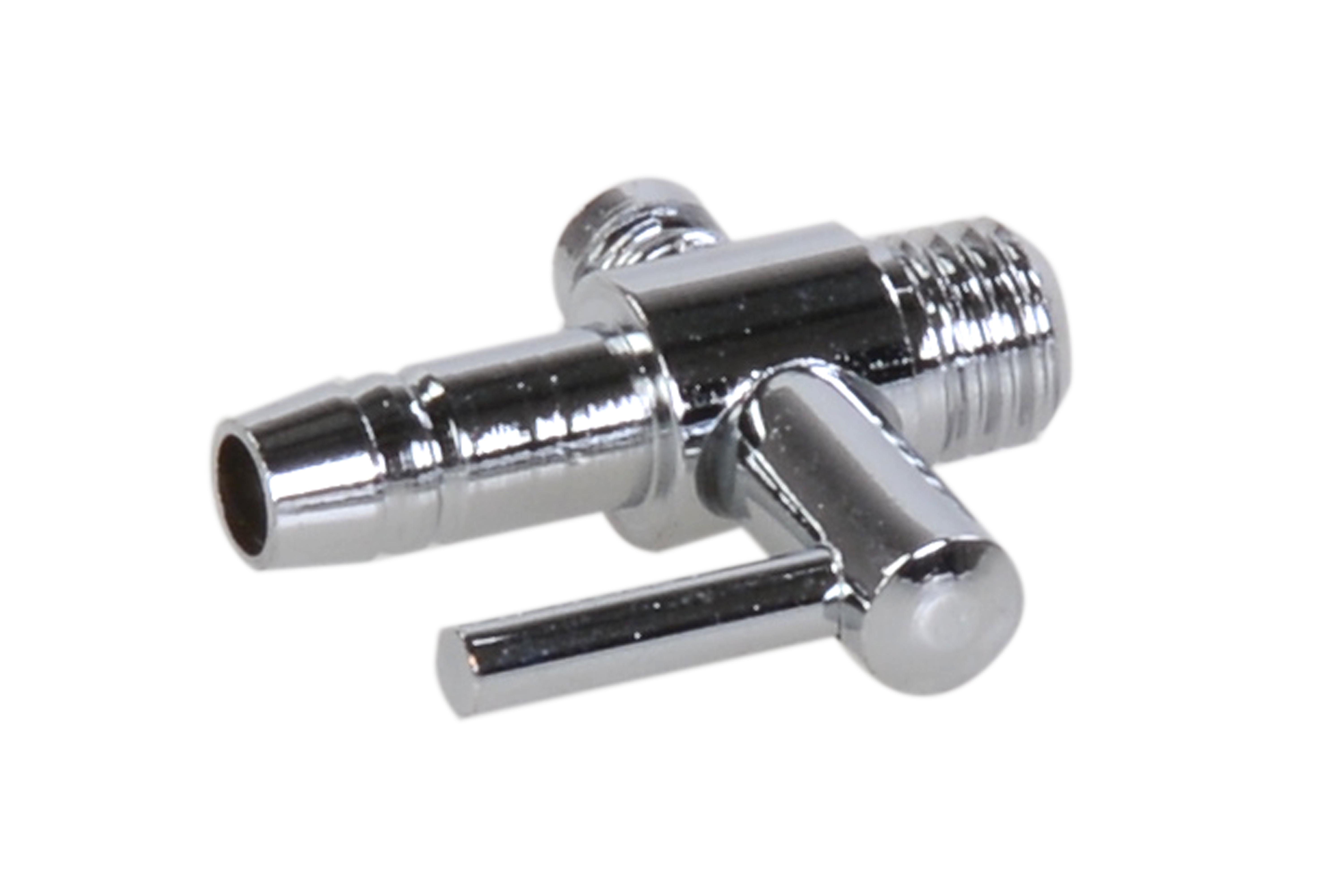 Europond Messing Luchtverdeler 1 Uitgang - Geschikt voor 4mm Slang, Regelbare Kraan afbeelding