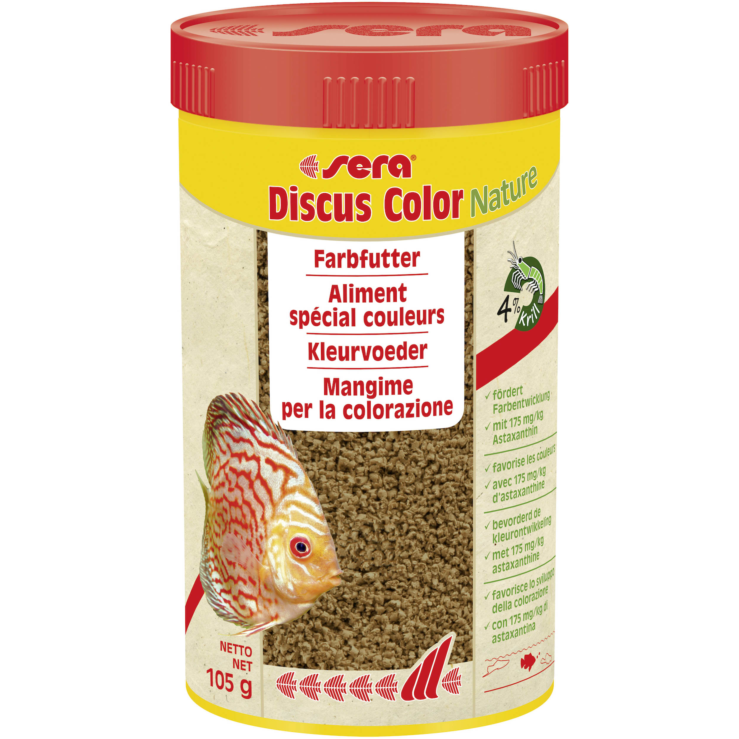 Sera Discus Color Nature 250ml/105g Voer - Kleurversterkend & Verhoogt Weerstand Discusvissen afbeelding