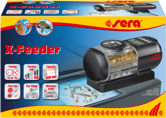 Sera X-Feeder Automatische Voederautomaat - Vochtbestendig, 4 Voertijden, 120ml Dispenser voor Aquarium afbeelding