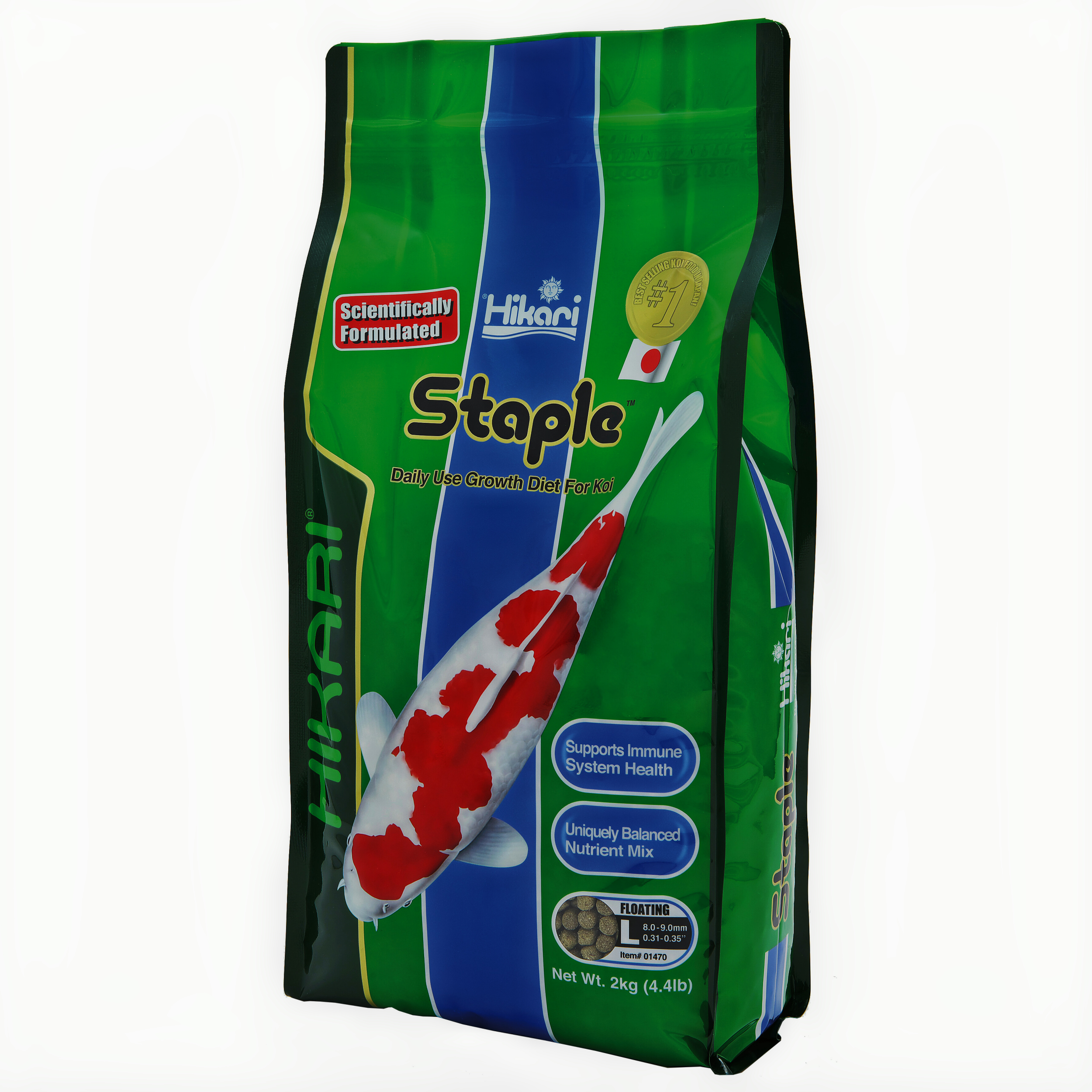Hikari Staple Large 2 Kg - Premium Japanse Vijvervoer voor Koi & Vis 25-100 cm afbeelding