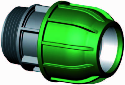 Aquaforte PP Klemkoppeling 40mm x 1" Buitendraad - Gemakkelijke Montage, Polypropyleen Materiaal afbeelding