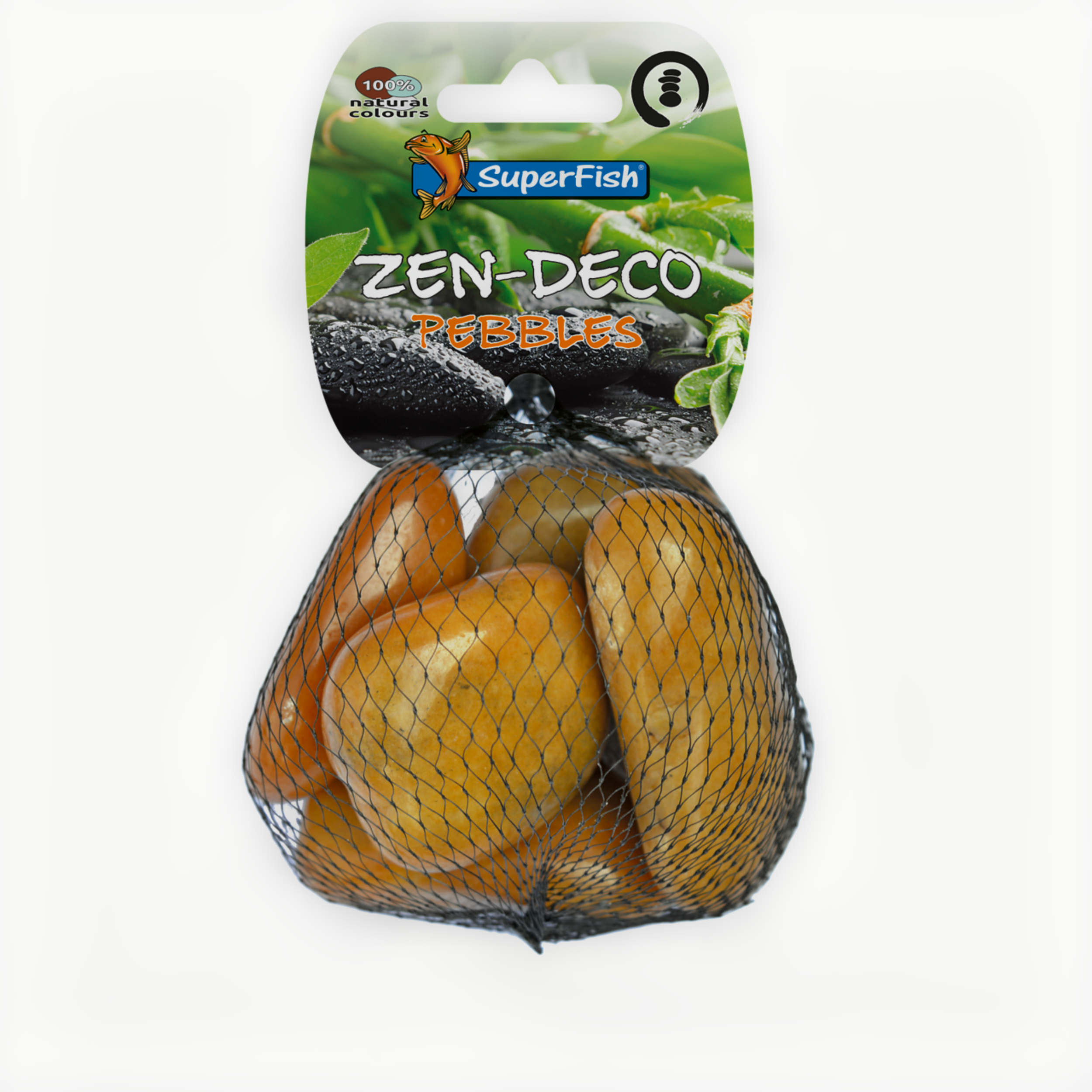 Superfish Zen Pebble Medium Geel 450g - Decoratieve Aquariumstenen voor Harmonie en Balans afbeelding