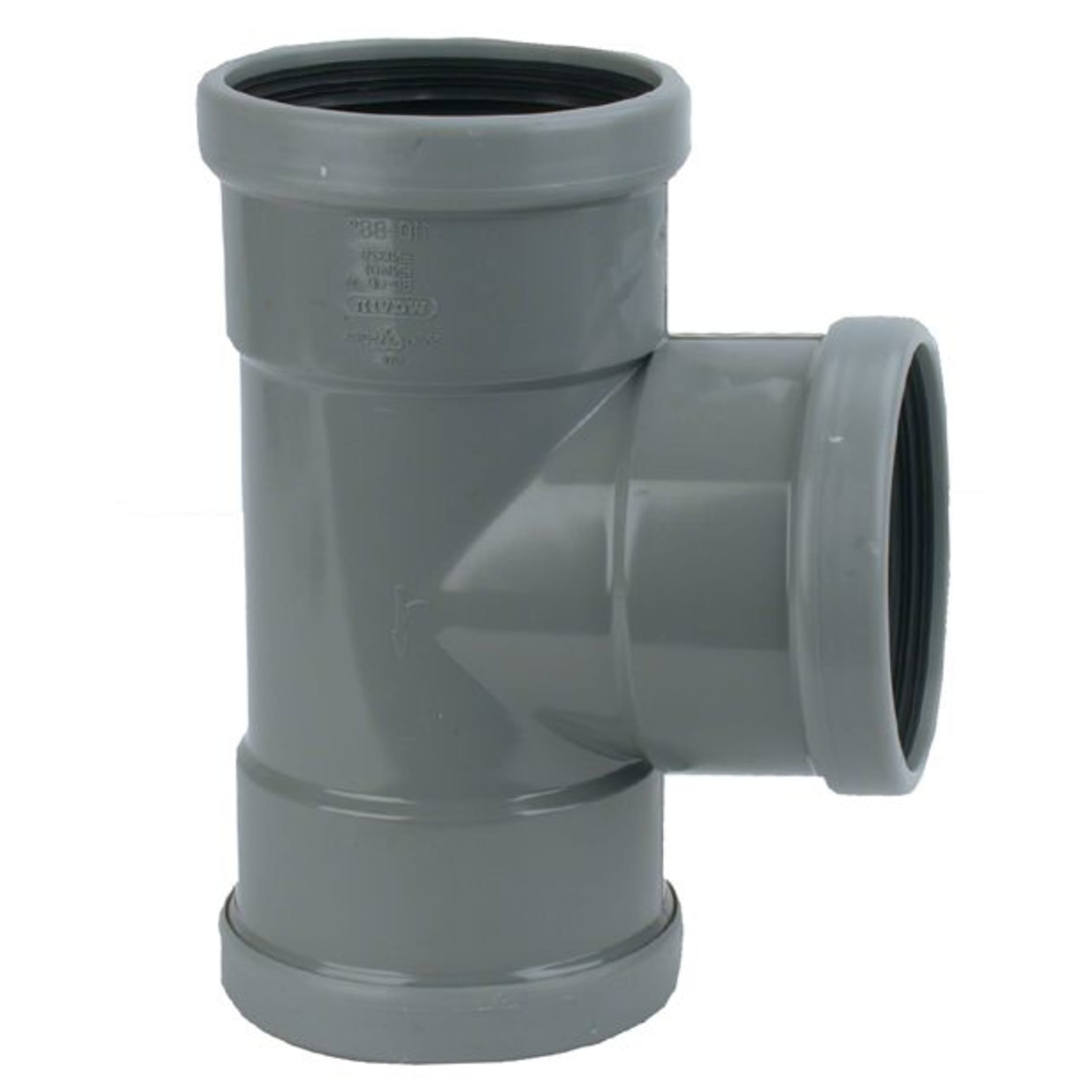 Wavin PVC T-Stuk 88° - 125mm Manchet 3x Mof, Duurzaam Waterbestendig voor Vijver afbeelding