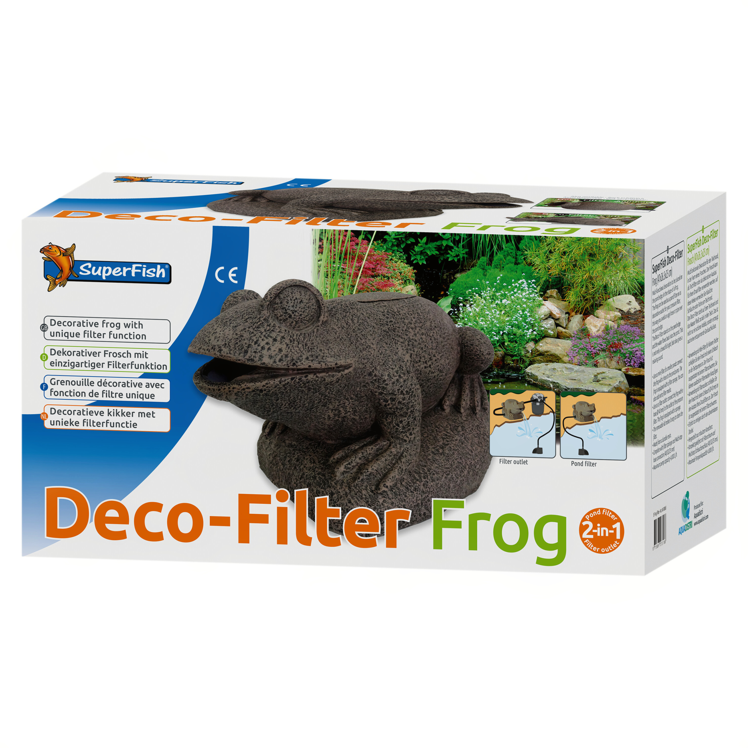 Superfish Frog Filter - Biologisch Vijverfilter met Waterornament 47x26,5x25 cm afbeelding