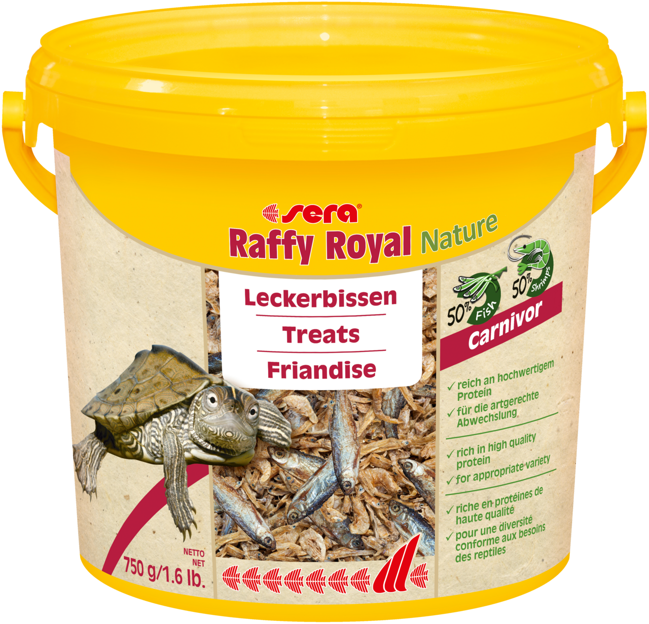 Sera Raffy Royal Nature - Gedroogde Vissen & Garnalen Snack - 3800 ml voor Schildpadden, Reptielen & Vissen afbeelding