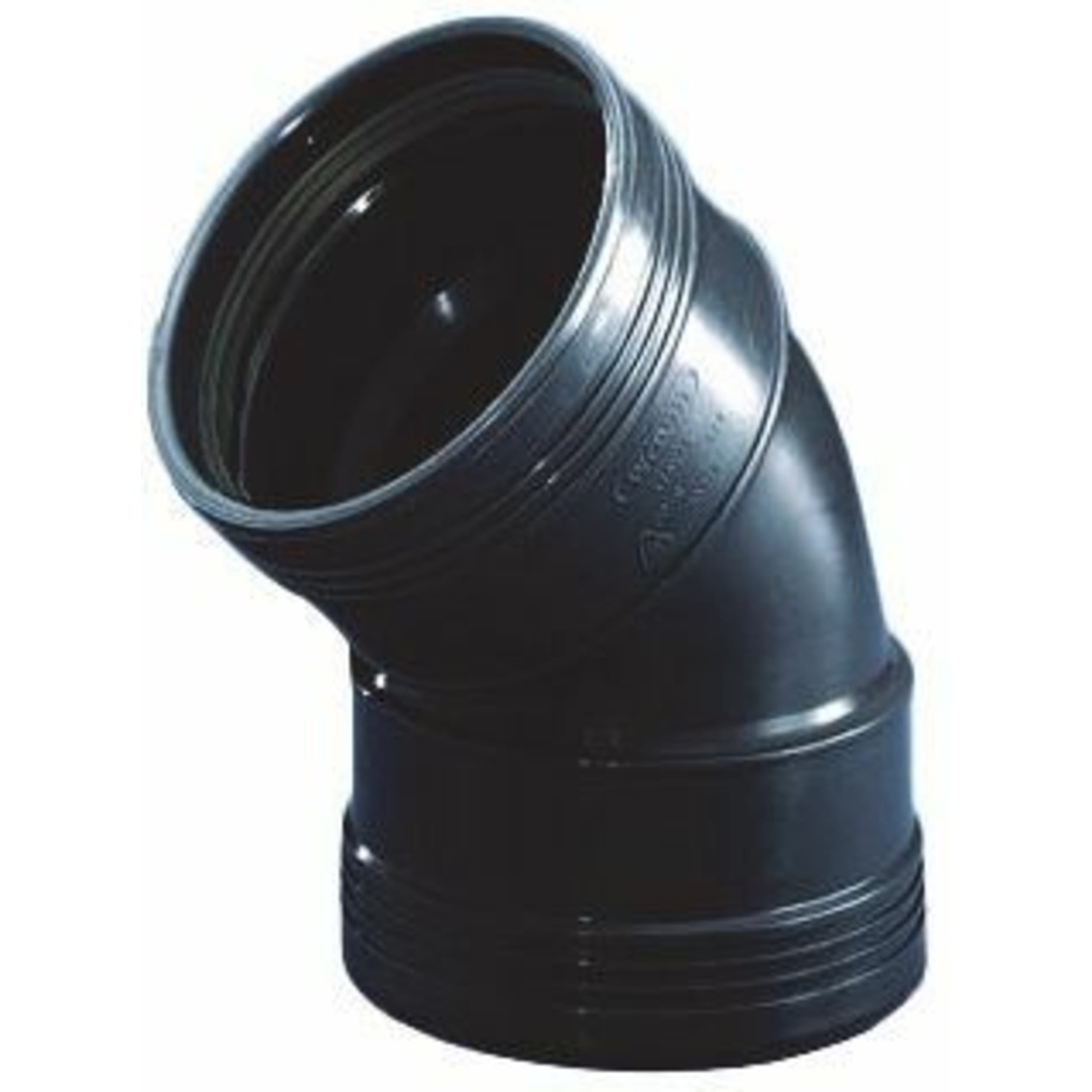 Bocht 45° 2 x Manchet Zwart 75mm Wavin