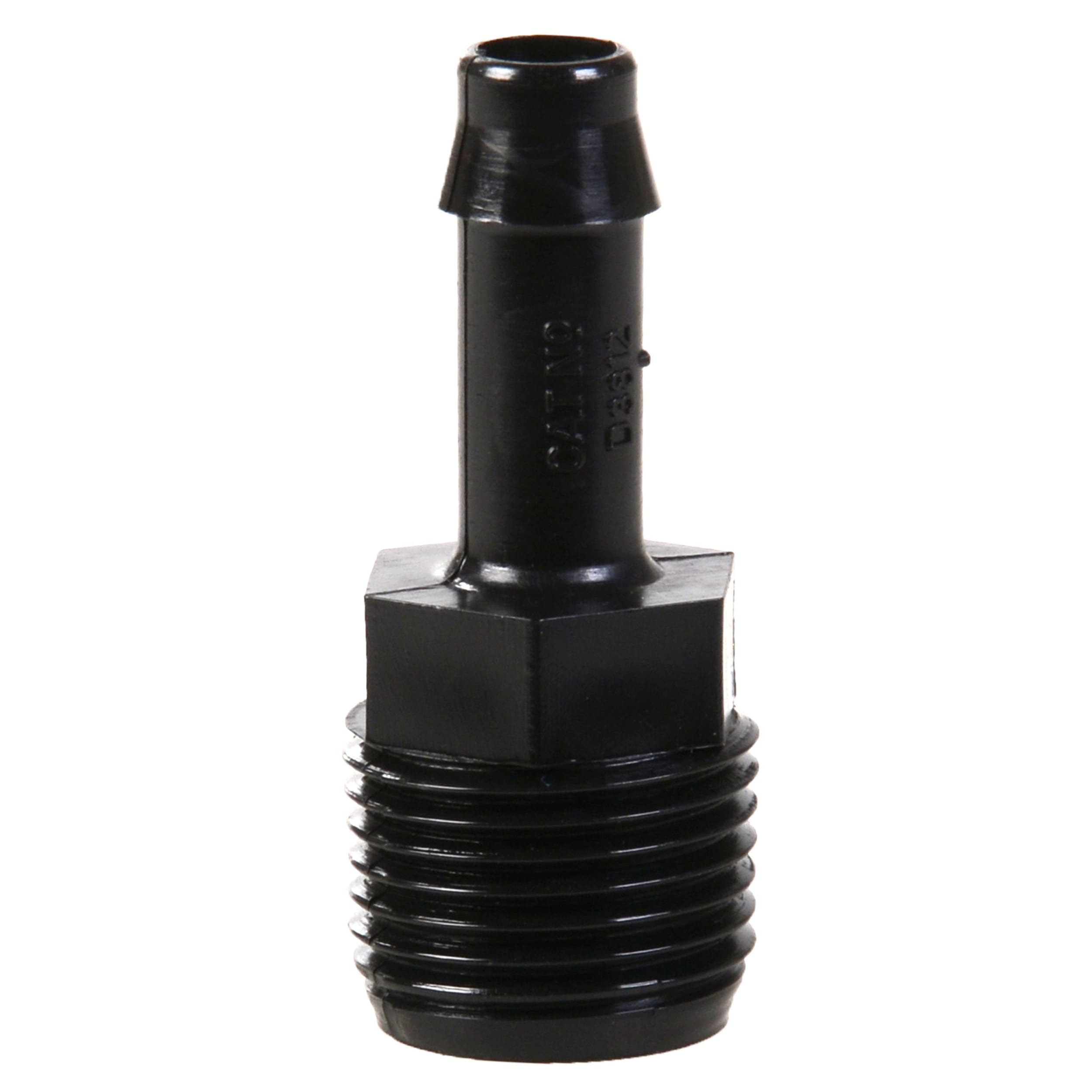 Slangpilaar buitendraad x tule PP zwart ½" x 10mm Machine