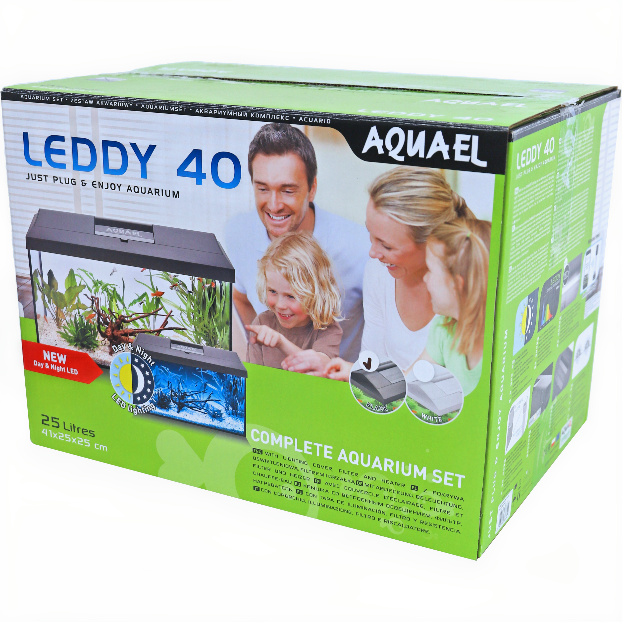Aquael Leddy 40 Day&Night Zwart - Complete Aquarium Set 25L met LED Dag/Nacht Verlichting afbeelding