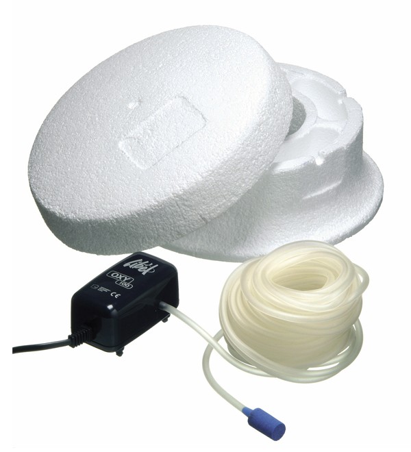 Ubbink Basic Ø25cm IJsvrijhouder + Oxy 100 Beluchtingspomp voor Gezonde Vijvers in de Winter afbeelding