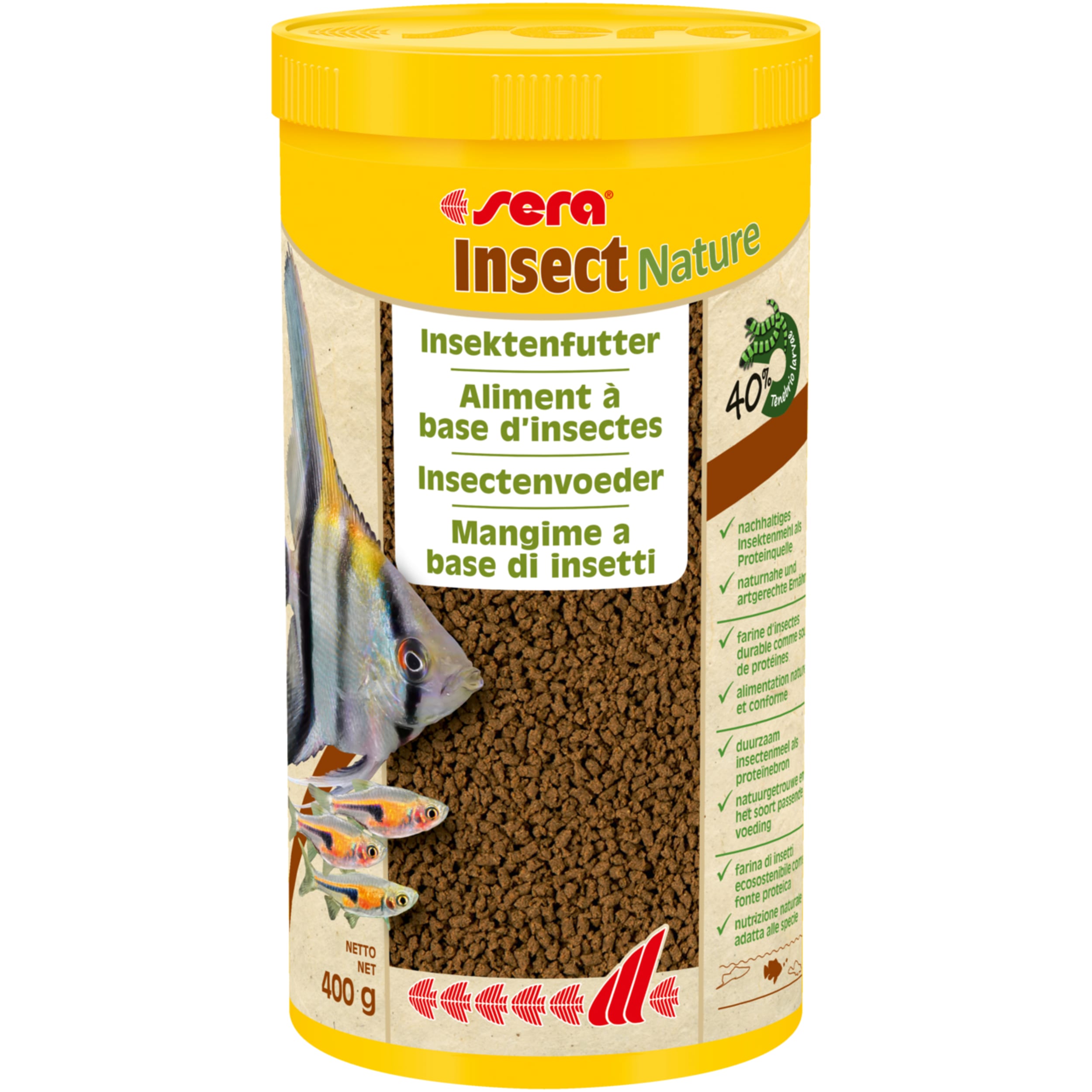 Sera Insect Nature Visvoer 1000ml - Rijk aan Proteïnen, 100% Insectenmeel, Zonder Kunstmatige Toevoegingen afbeelding