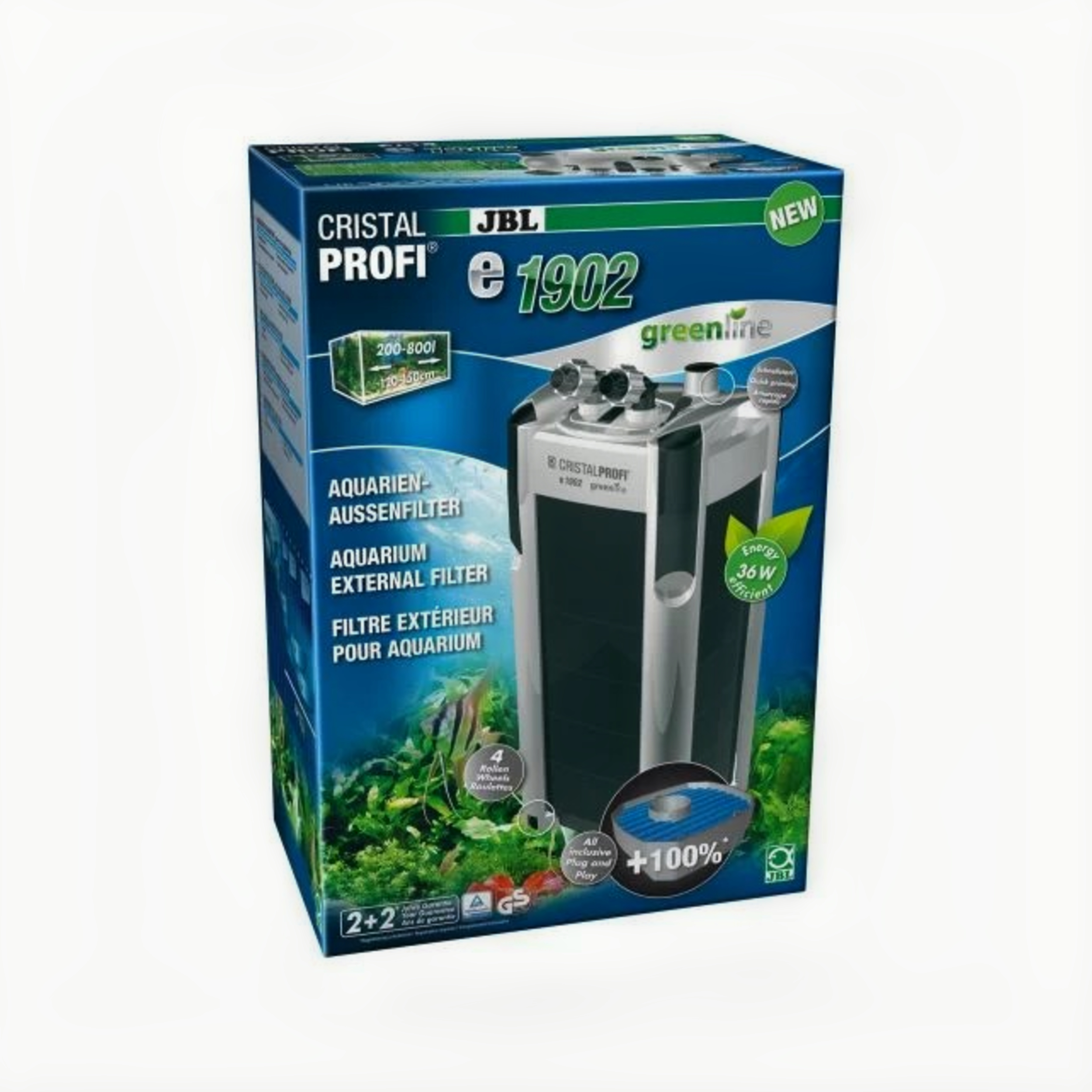 JBL Cristalprofi E1902 Greenline Buitenfilter 1900l/h voor Aquarium 200-800L - Energiezuinig afbeelding