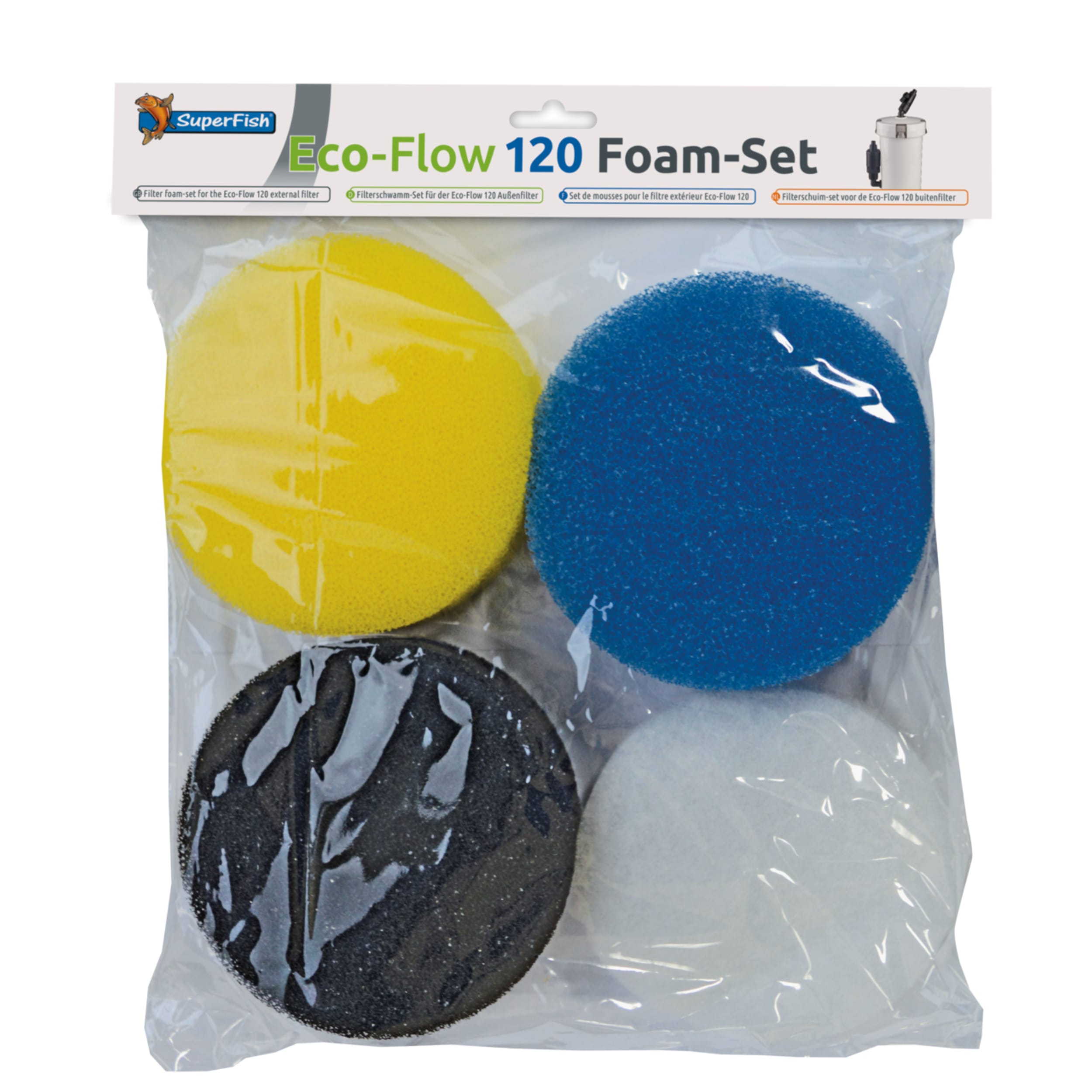 Superfish Eco Flow 120 Filterschuim-Set - Schone Vijver, elke 2-3 Maanden Vervangen afbeelding