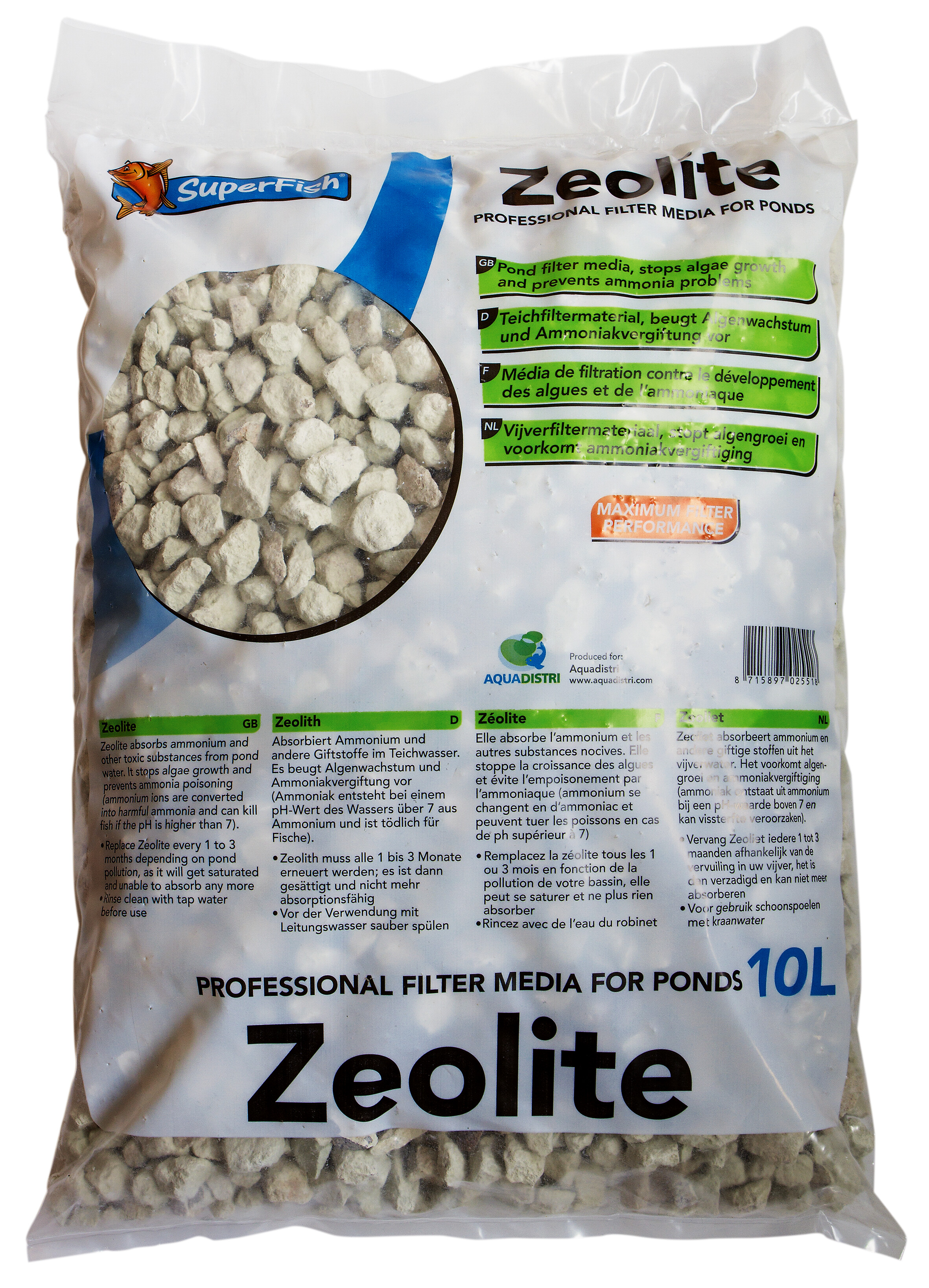 Superfish Zeoliet 25L Zak - Effectief Ammonium Absorberend Filtermedium voor Heldere Vijvers afbeelding