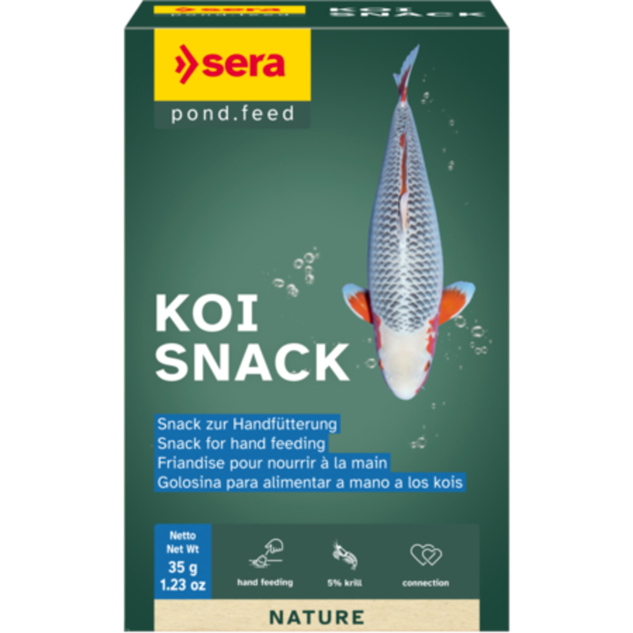 Koi Snack 20 St. - 35 gr Vis, Zeeleven, Zeebarbeel, Advertentie, Poster