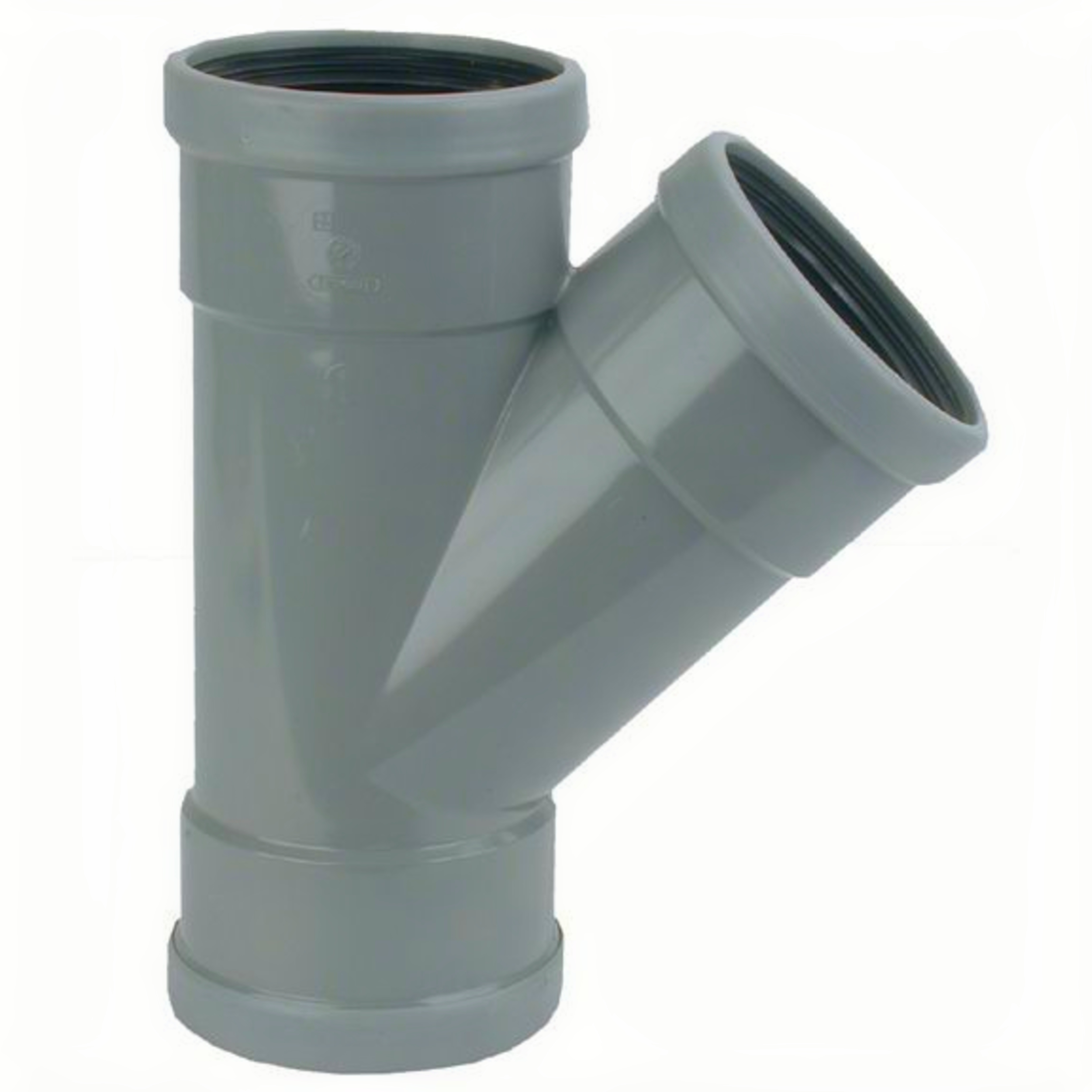 Wavin PVC T-Stuk 45° Manchetverbinding Grijs - 125mm 3x Mof voor Riolering afbeelding
