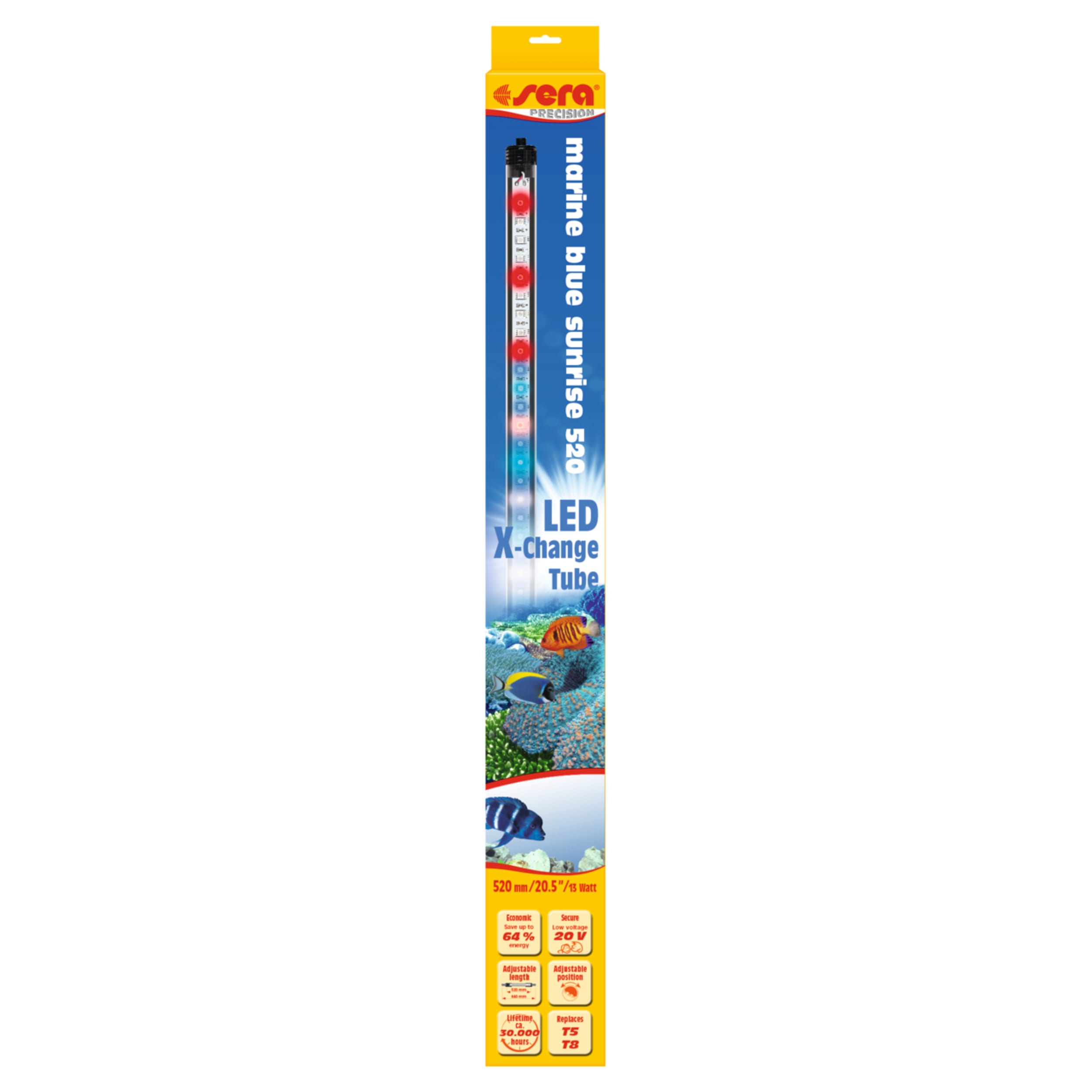 Sera LED Marine Blue Sunrise Aquariumverlichting 520mm 13W - Maanlicht Effect & Koraalgroei Support afbeelding