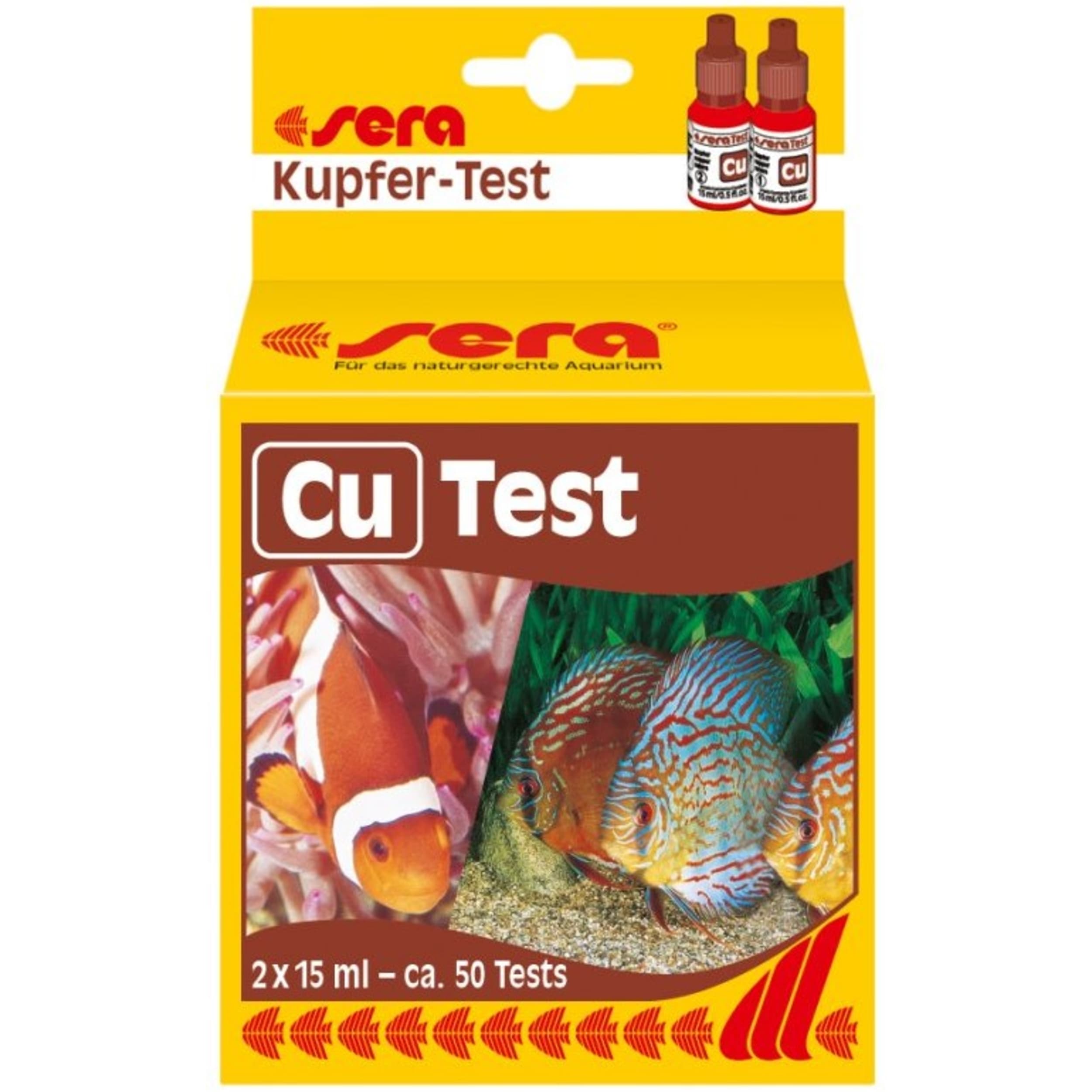 Sera Cu-test Kopermeting Kit - 50x Veilige Wateranalyse voor Aquarium Vissen en Garnalen afbeelding